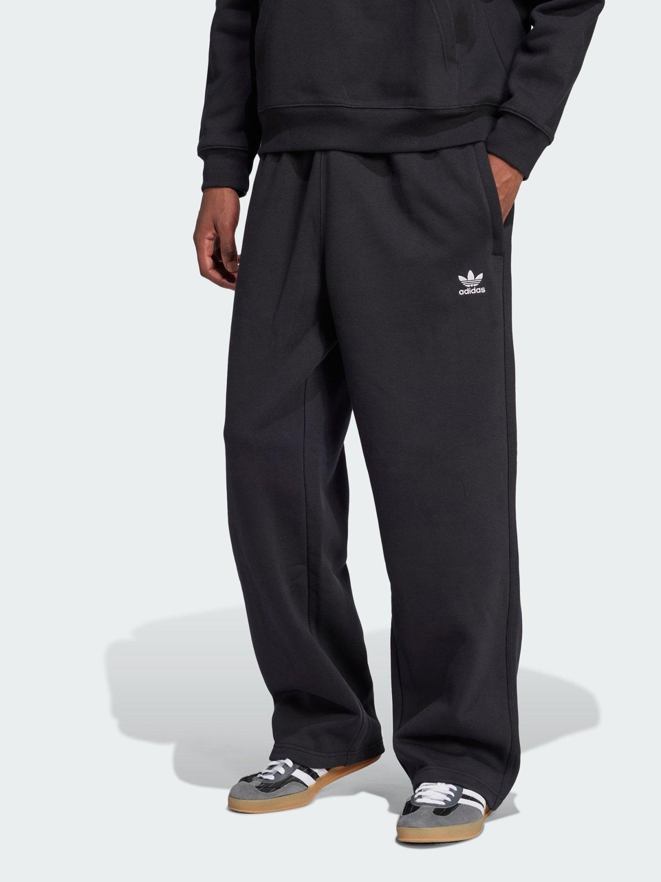 adidas Originals Trefoil Essentials Open Hem Pants, Black, Size Xs, Men