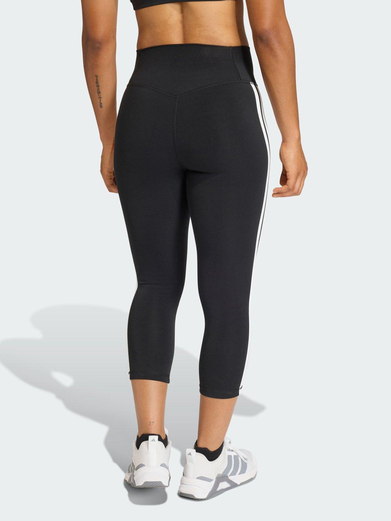 Image 2 of 5 of adidas Optime Essentials Workout 3-Stripes 3/4 Leggings