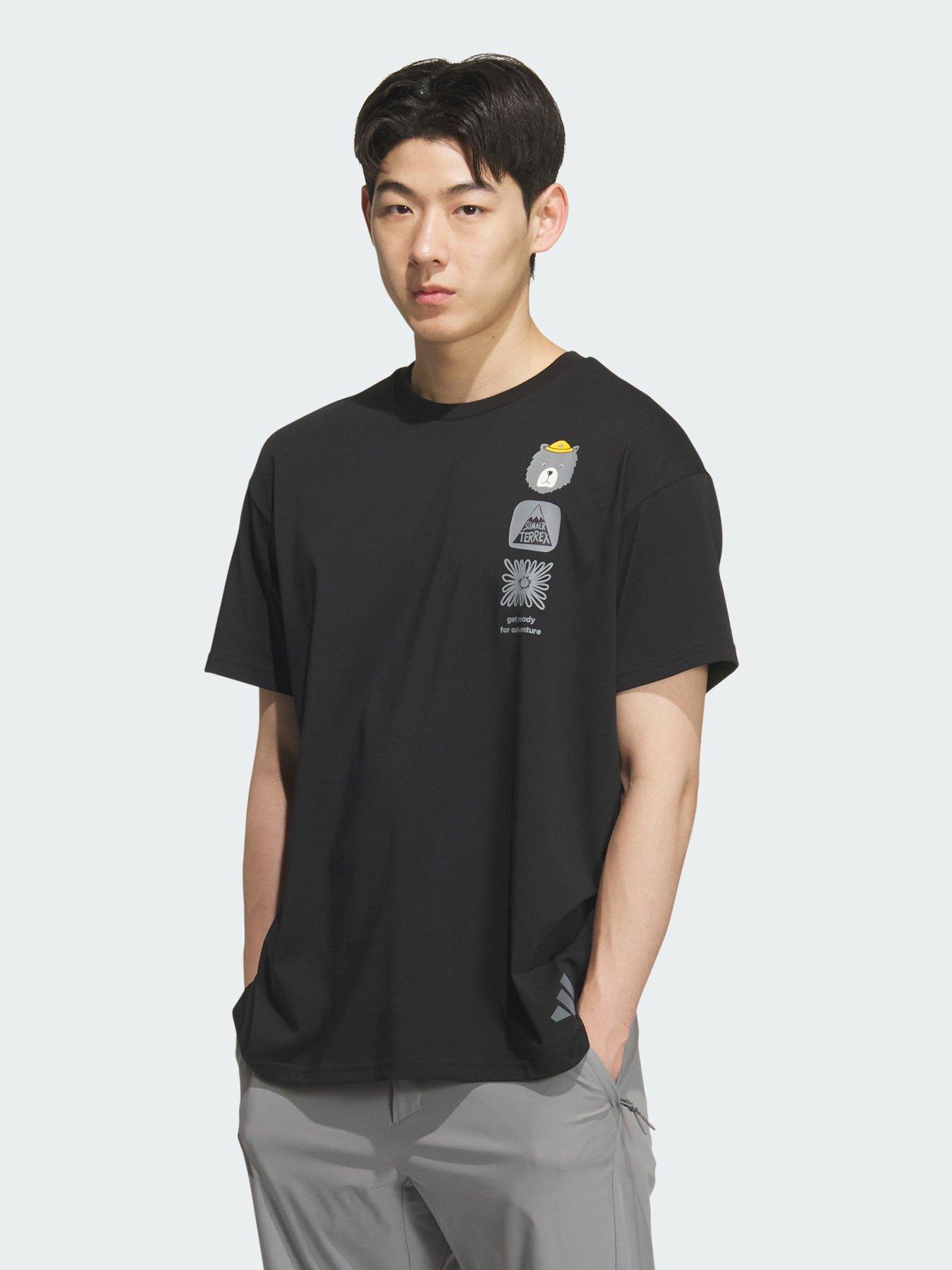 adidas Multi Graphic T-shirt, Black, Size L, Men