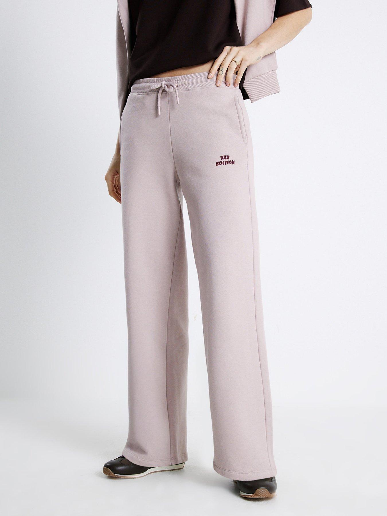 River Island Rvr Edition Wide Leg Joggers - Pink