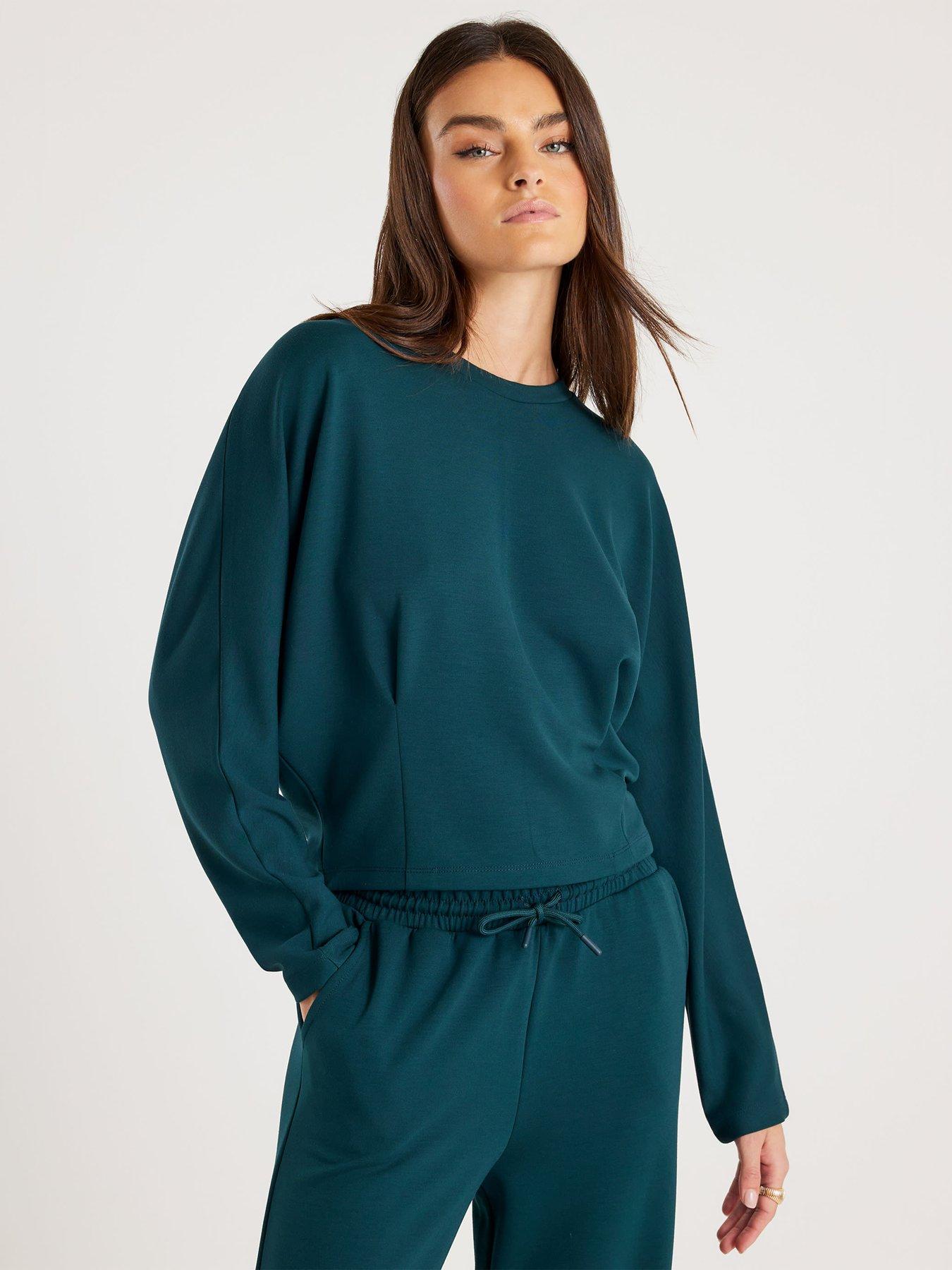 River Island Premium Batwing Sleeve Sweatshirt - Green