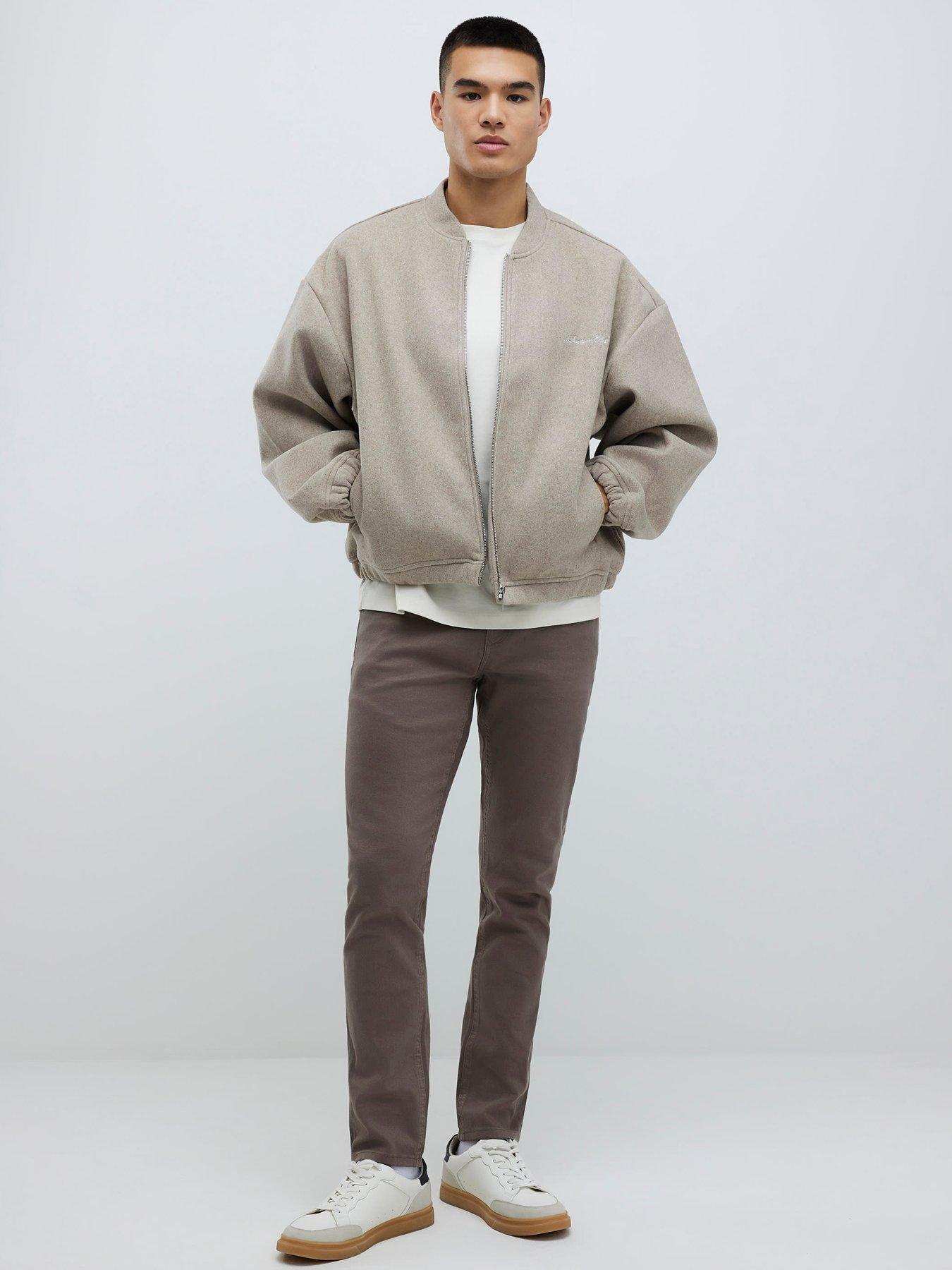 River Island Slim Fit Washed Jeans - Brown