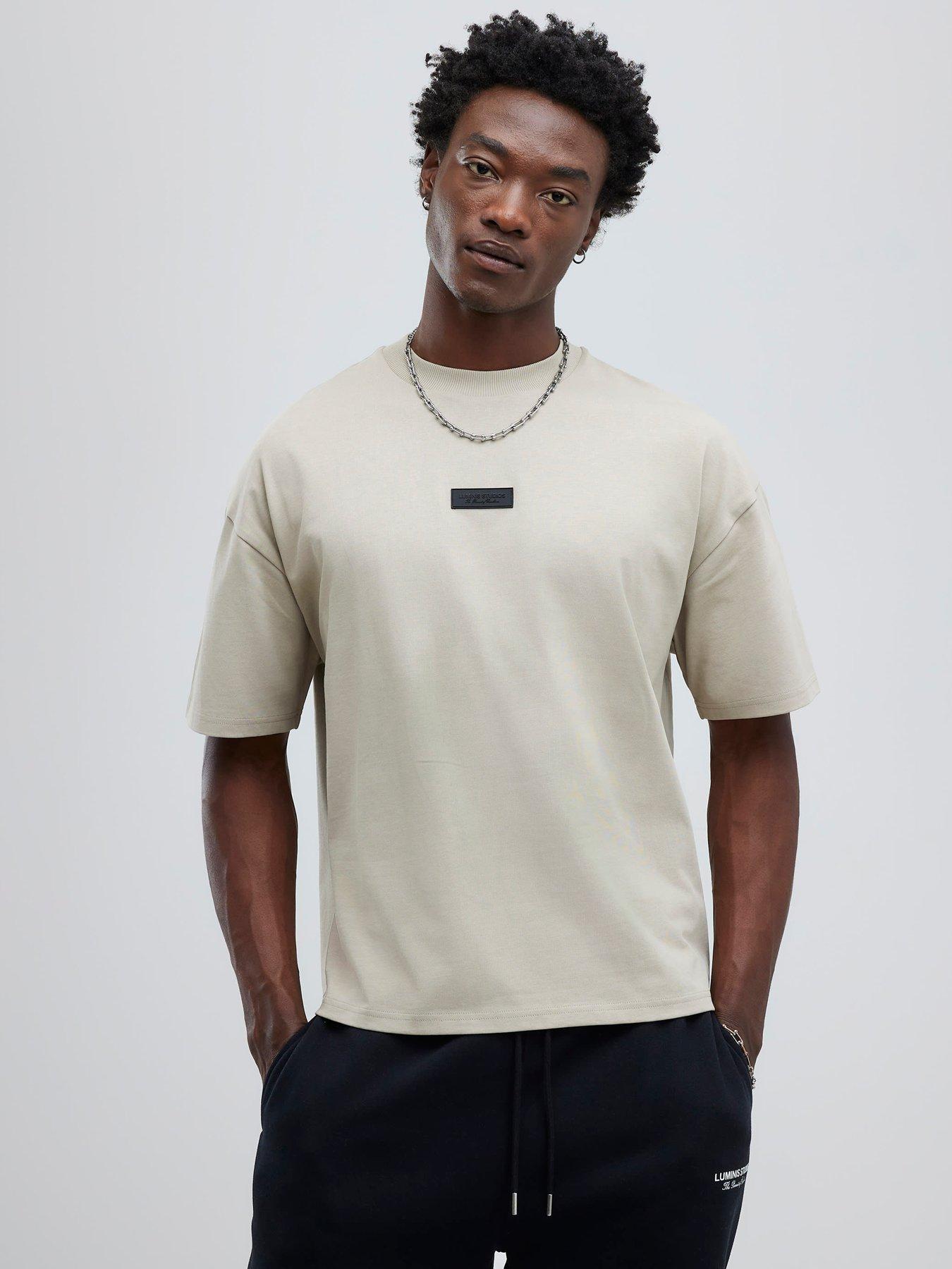 River Island Beige Oversized Fit Luminis Studios T-shirt - Stone
