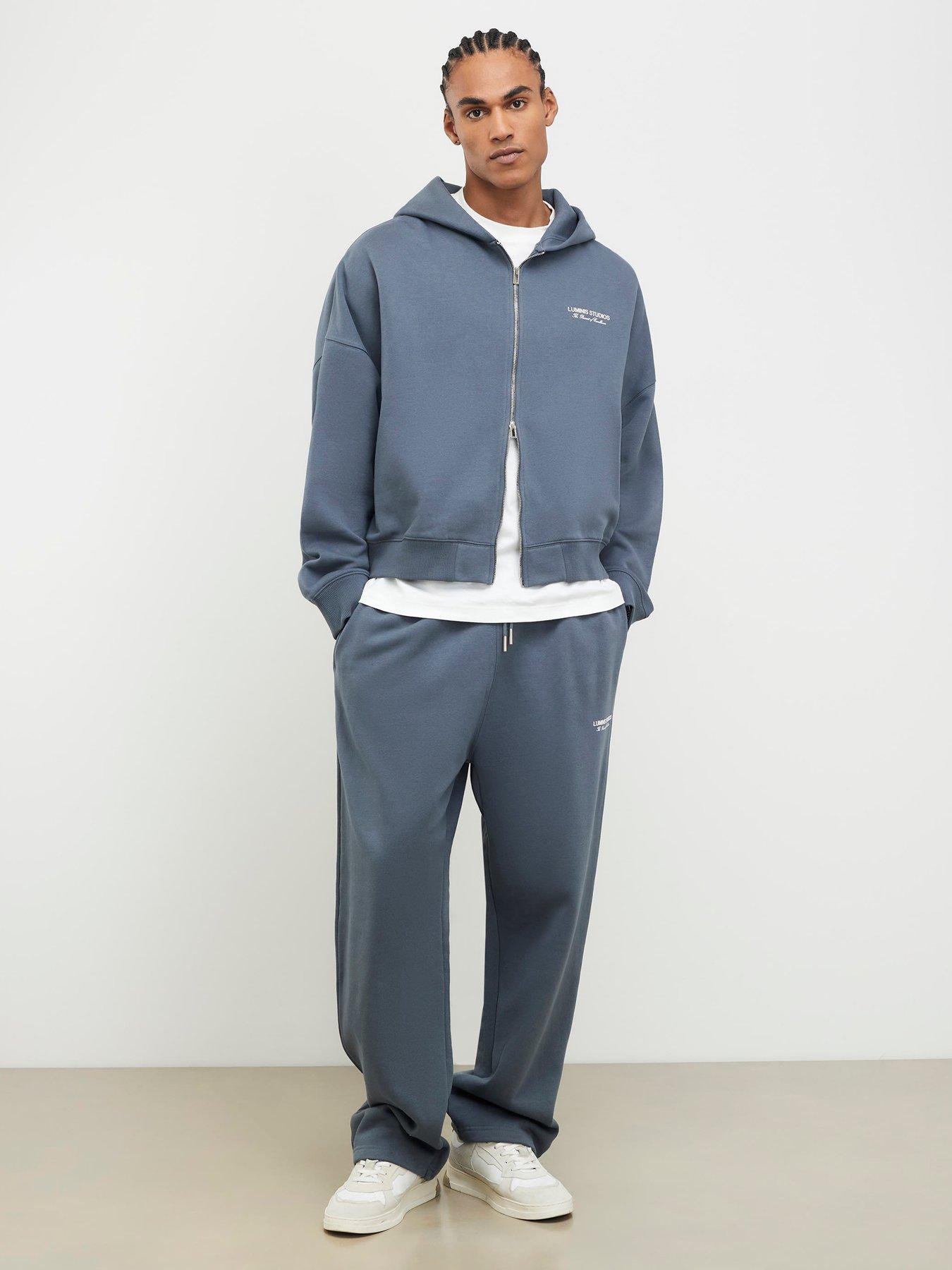 River Island Oversized Luminis Zip Through Hoodie - Grey