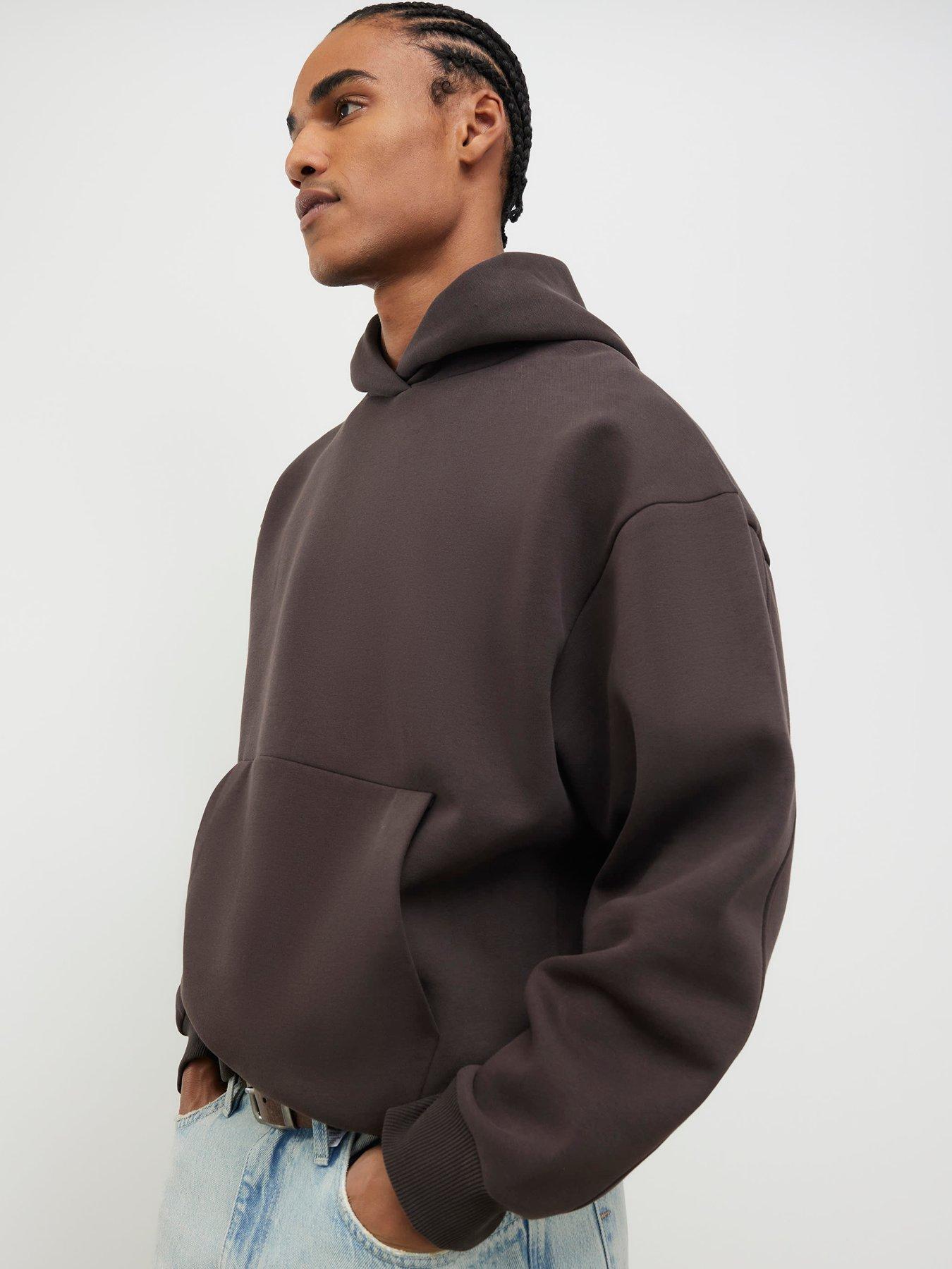 River Island Oversized Fit Hoodie - Dark Brown