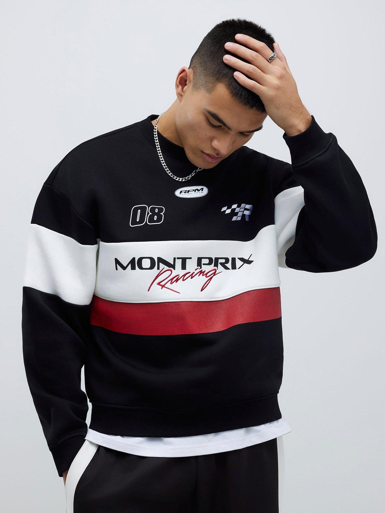 River Island Oversized Fit Mont Prix Sweatshirt - Black