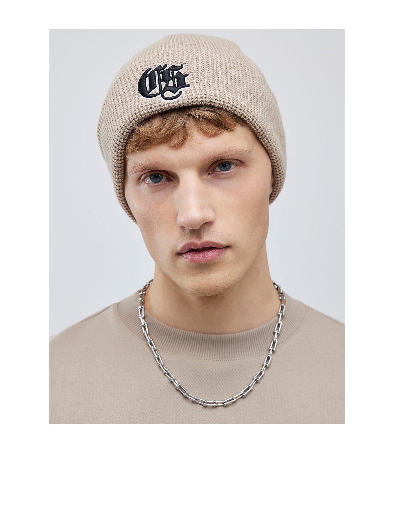 River Island Gothic Waffle Beanie Hat