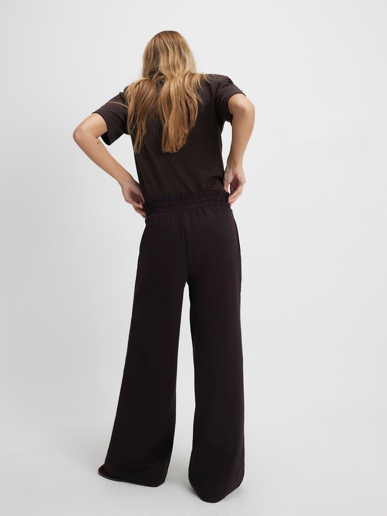 Image 2 of 4 of River Island Tailored Wide Leg Trousers - Brown