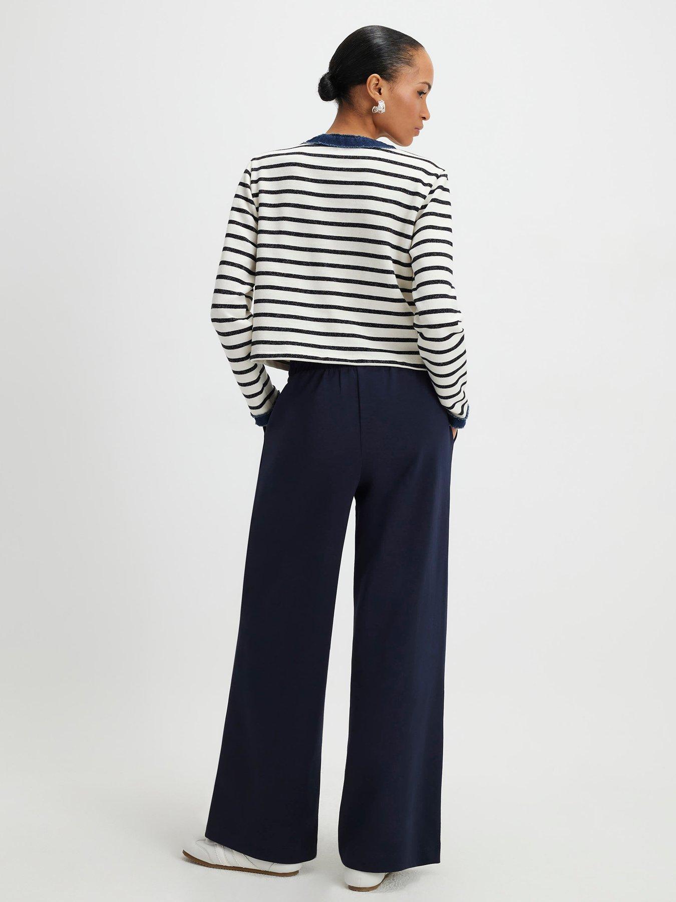 Image 2 of 4 of River Island Tailored Wide Leg Trousers - Blue