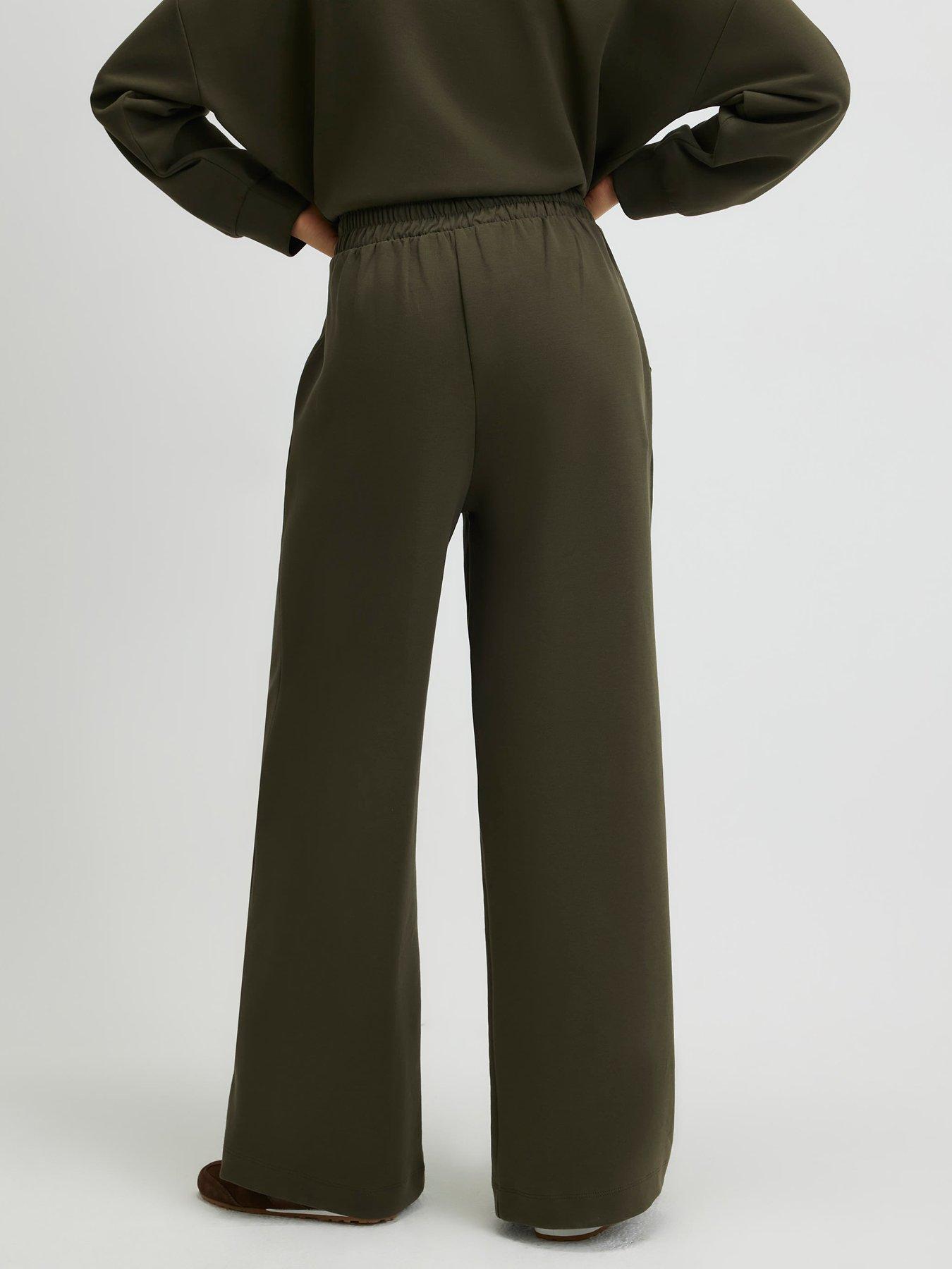 Image 2 of 4 of River Island Tailored Wide Leg Trousers - Khaki