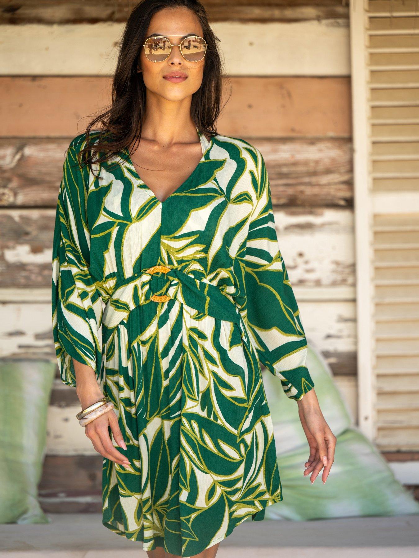 Pour Moi Crinkle O-Ring Woven Beach Kaftan
