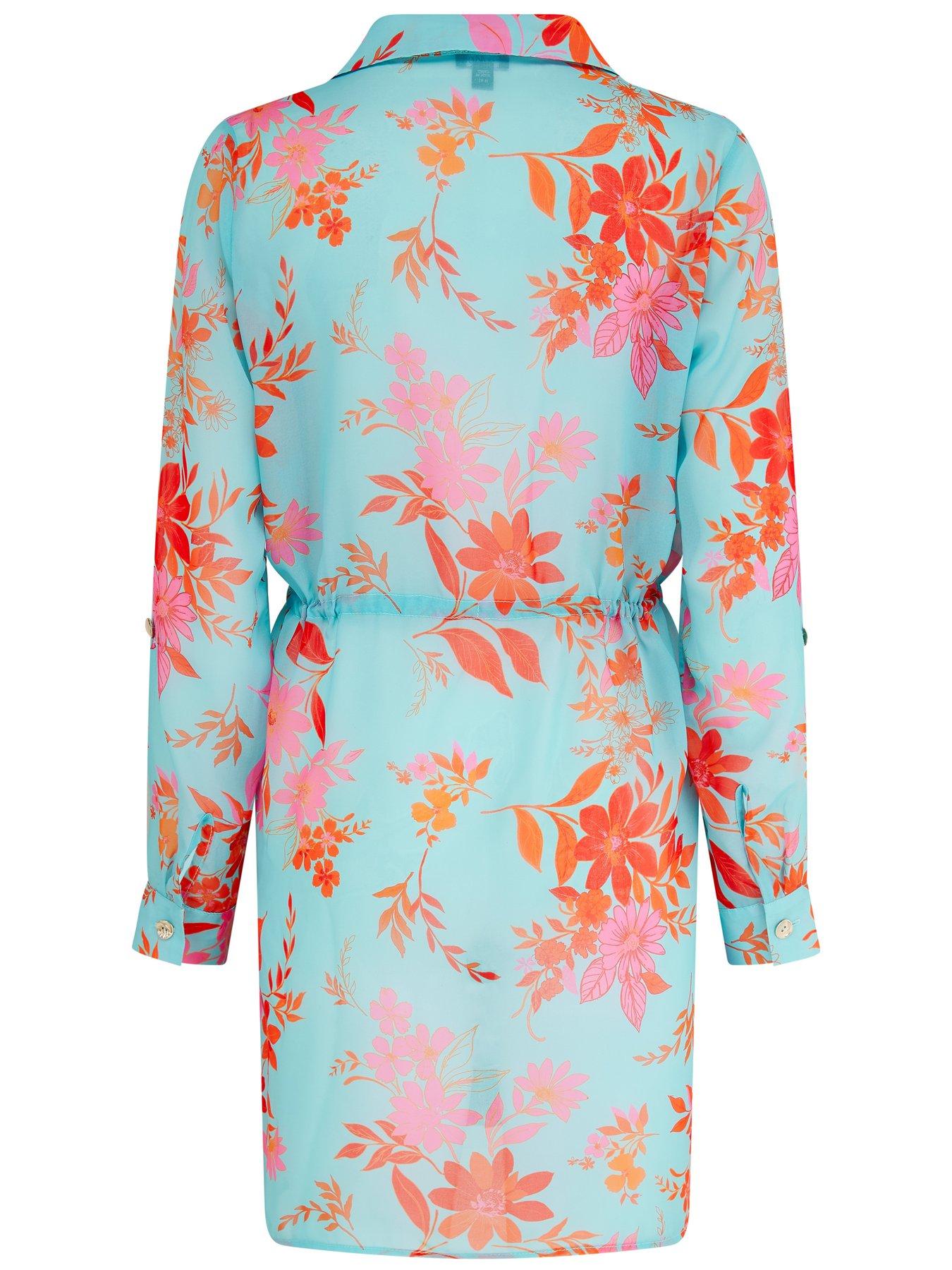 Image 4 of 4 of Pour Moi Chiffon Button Through Beach Shirt