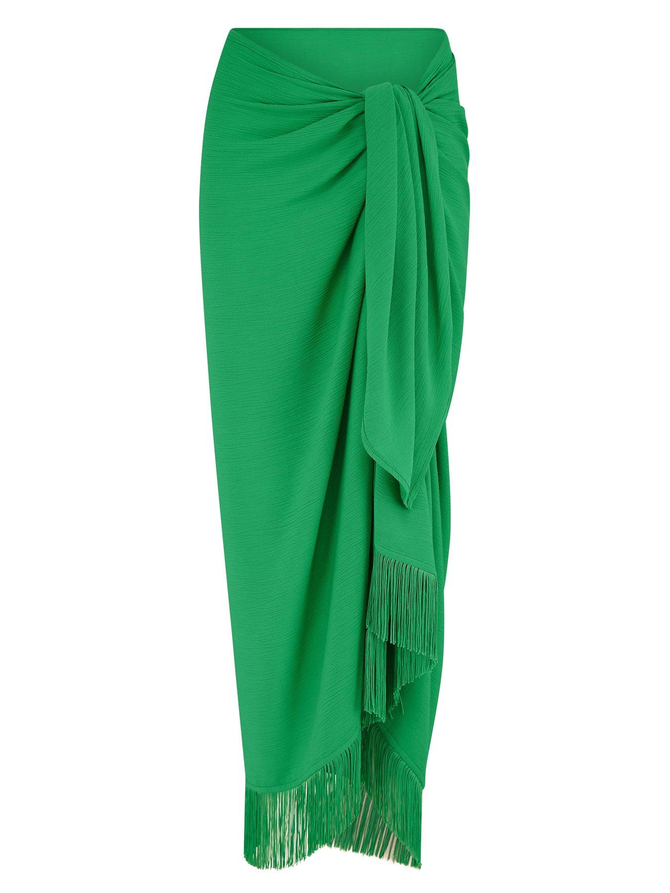 Image 3 of 4 of Pour Moi Fringe Trim Crinkle Multiway Sarong