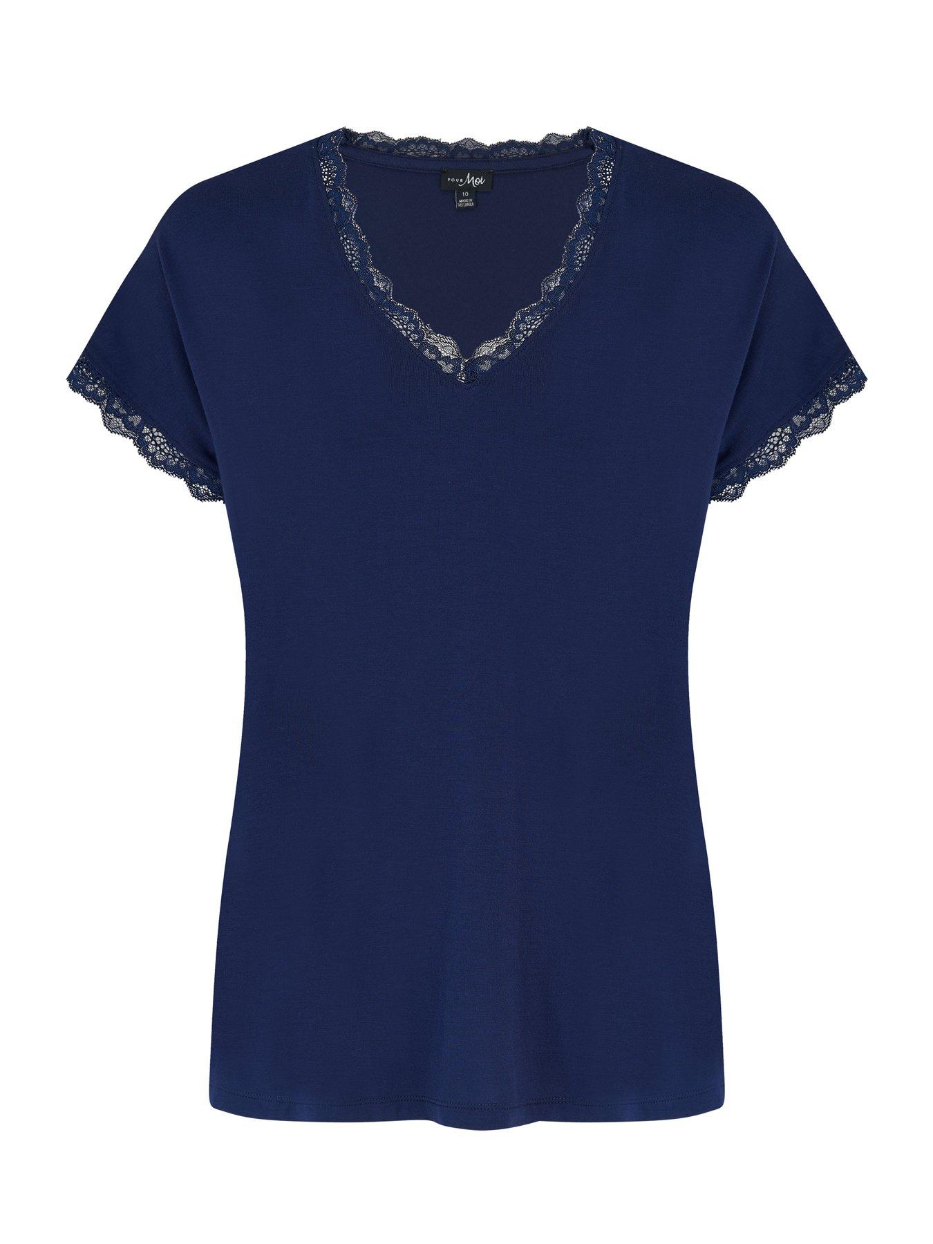 Image 3 of 5 of Pour Moi Sofa Loves Lace T-Shirt and Trouser Pyjama Set