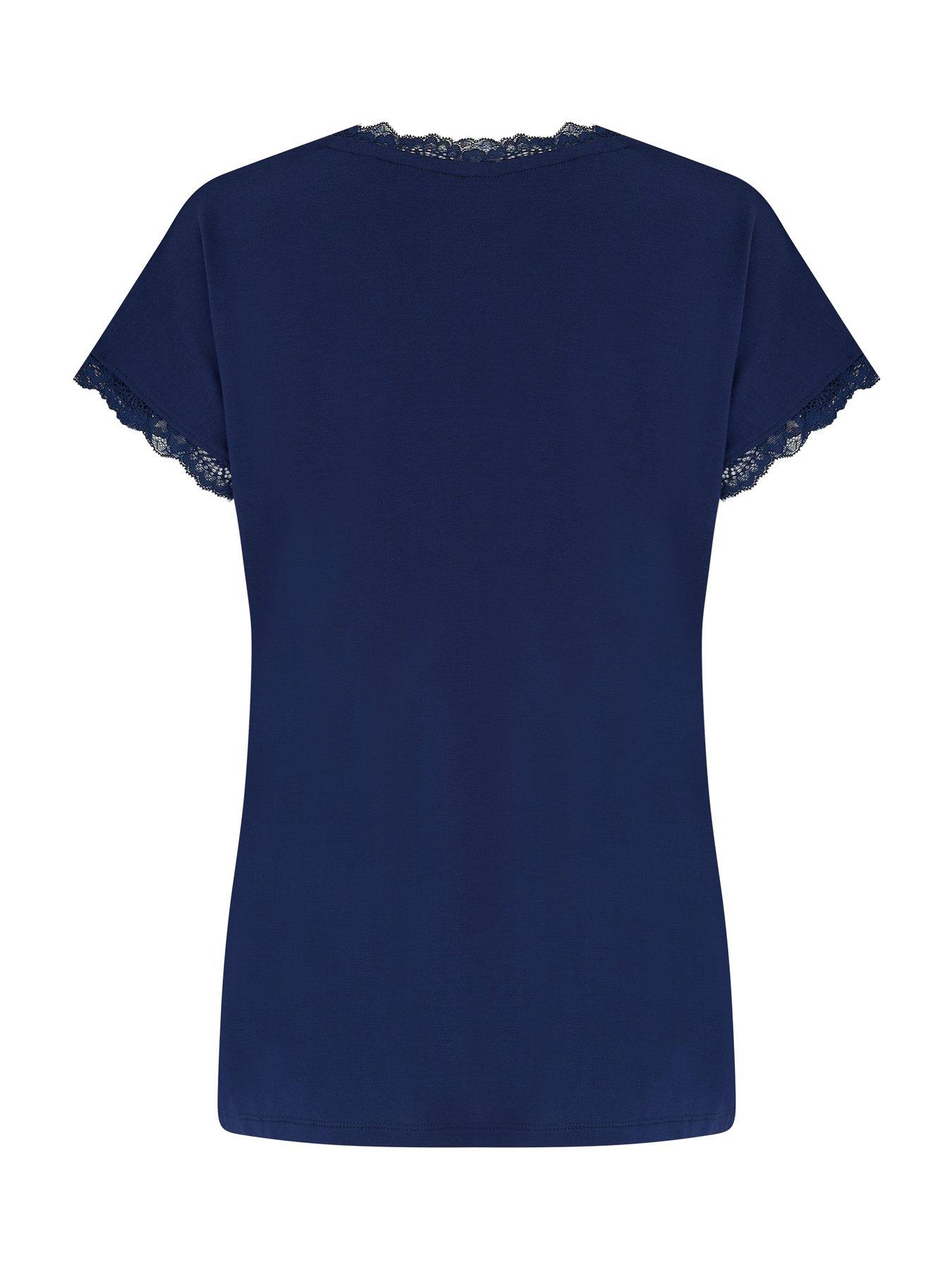 Image 4 of 5 of Pour Moi Sofa Loves Lace T-Shirt and Trouser Pyjama Set