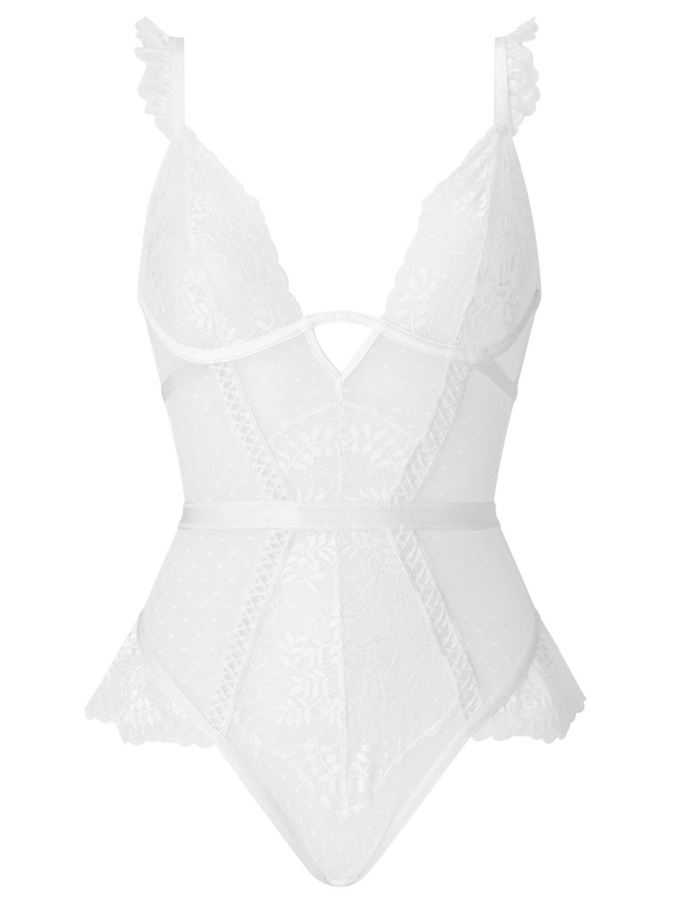 Image 5 of 5 of Ann Summers Bridal Entice Me Crotchless Teddy Ivory