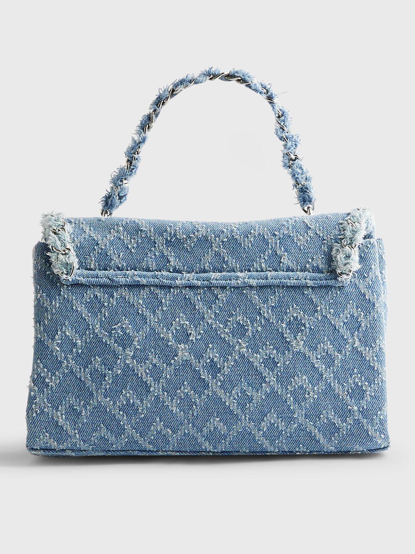 Image 3 of 4 of River Island Denim Front Flap Shoulder Bag - Blue