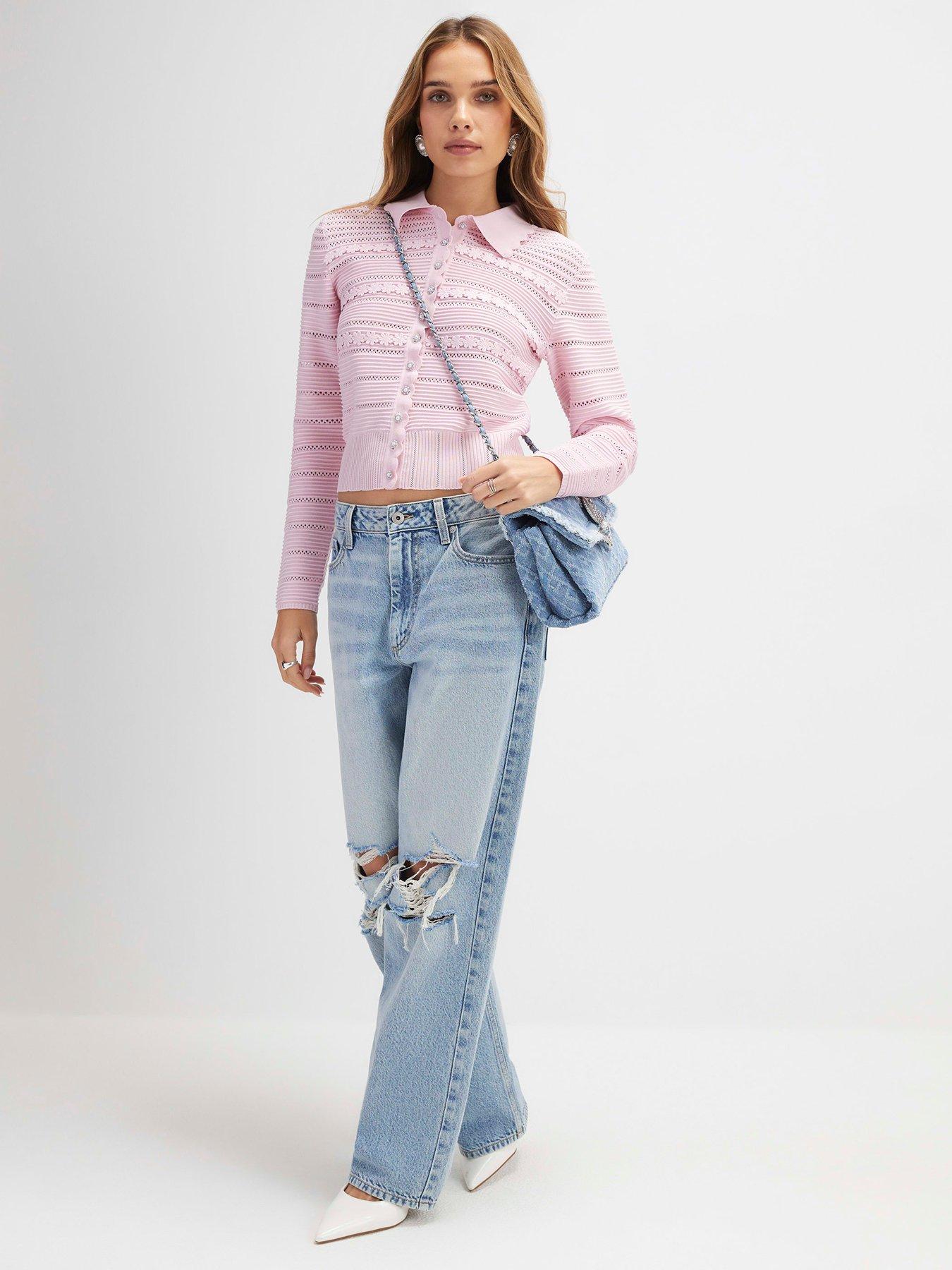 Image 3 of 4 of River Island Daisy Cardigan - Pink