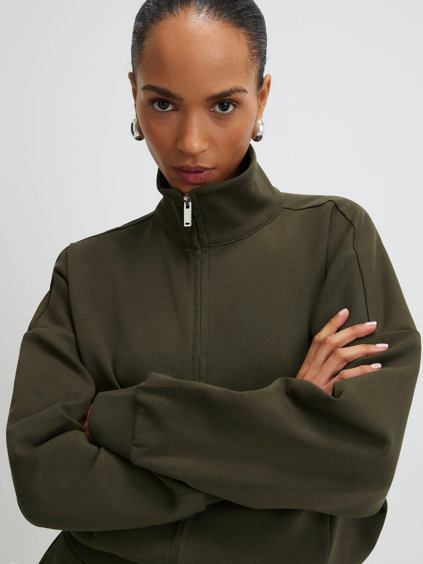 Image 4 of 4 of River Island Zip Up Sweatshirt - Khaki