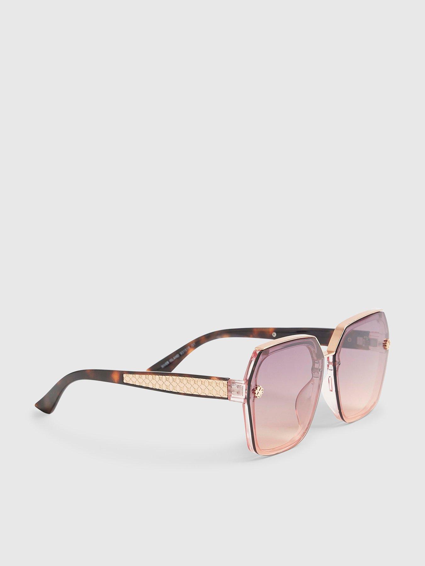River Island Rose Metal Hexagon Sunglasses - Rose Gold