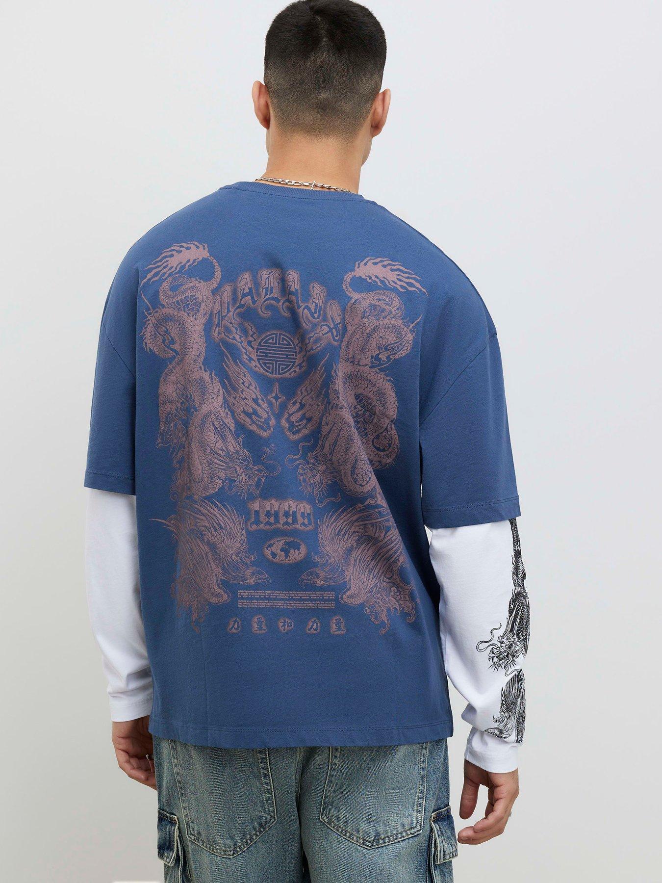 Image 1 of 4 of River Island Japanese Double Layered T-shirt