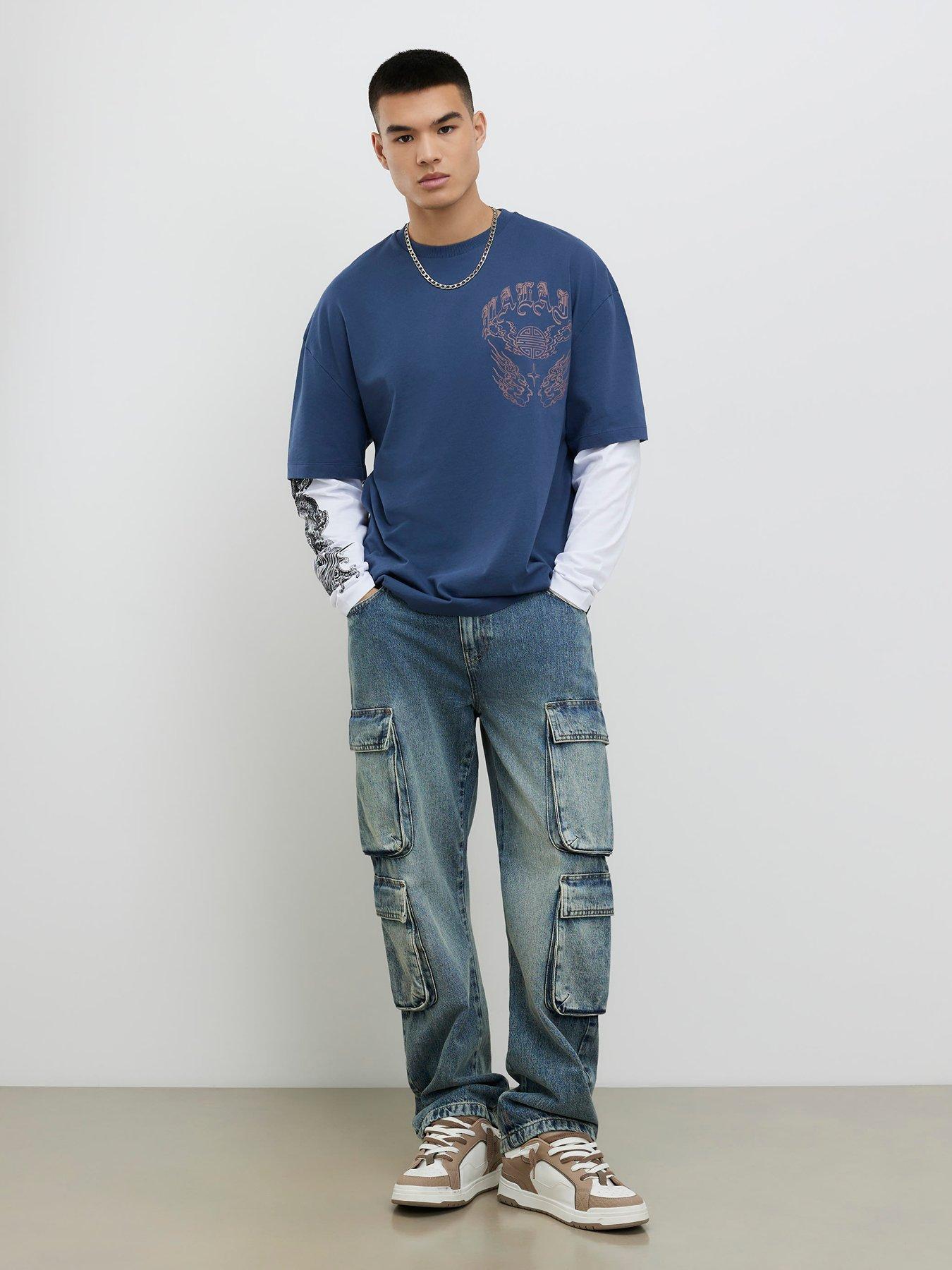 Image 2 of 4 of River Island Japanese Double Layered T-shirt