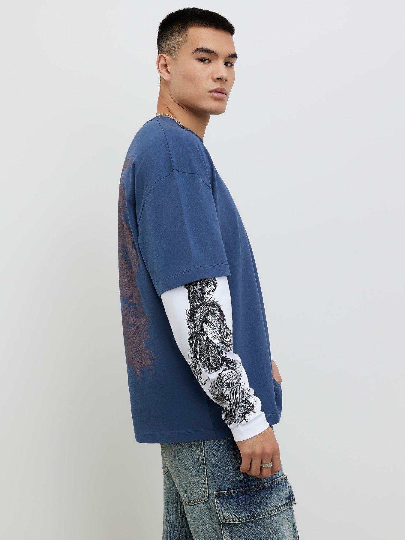Image 3 of 4 of River Island Japanese Double Layered T-shirt