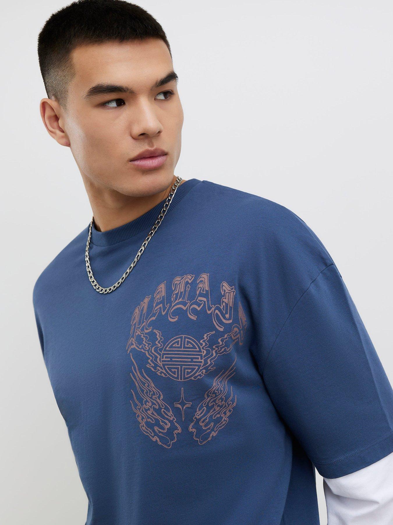 Image 4 of 4 of River Island Japanese Double Layered T-shirt