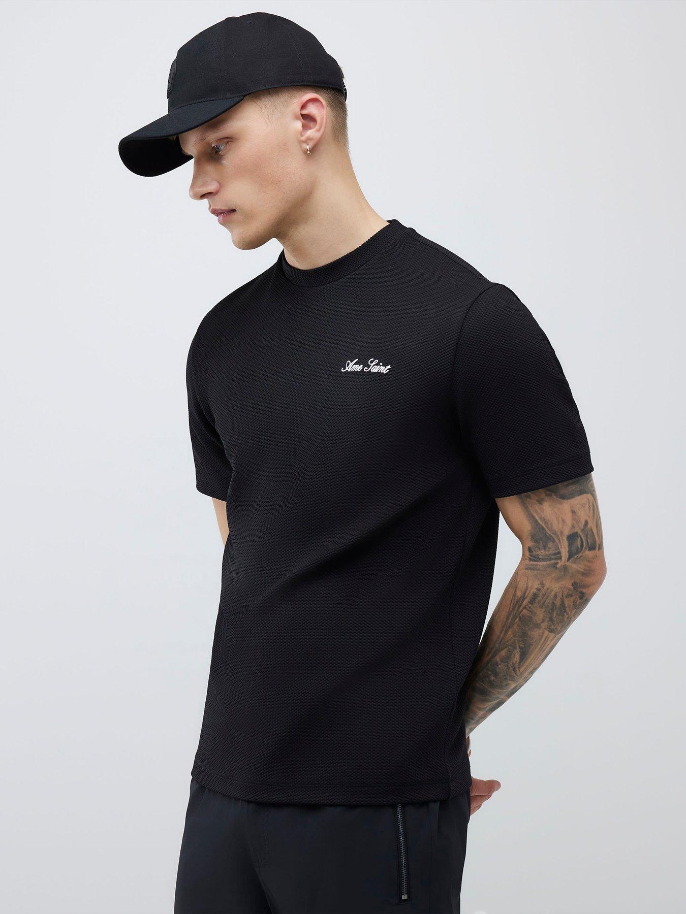 River Island Slim Fit Textured Ame Saint T-shirt