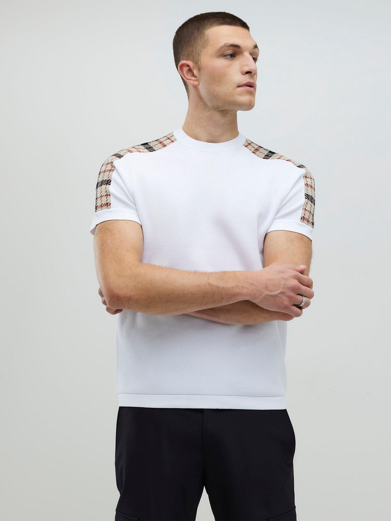 Image 1 of 4 of River Island Slim Fit Check Knit T-shirt