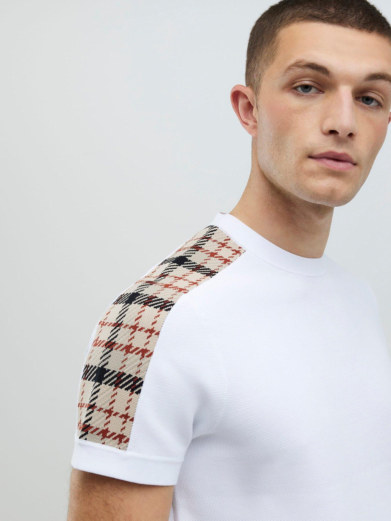 Image 4 of 4 of River Island Slim Fit Check Knit T-shirt