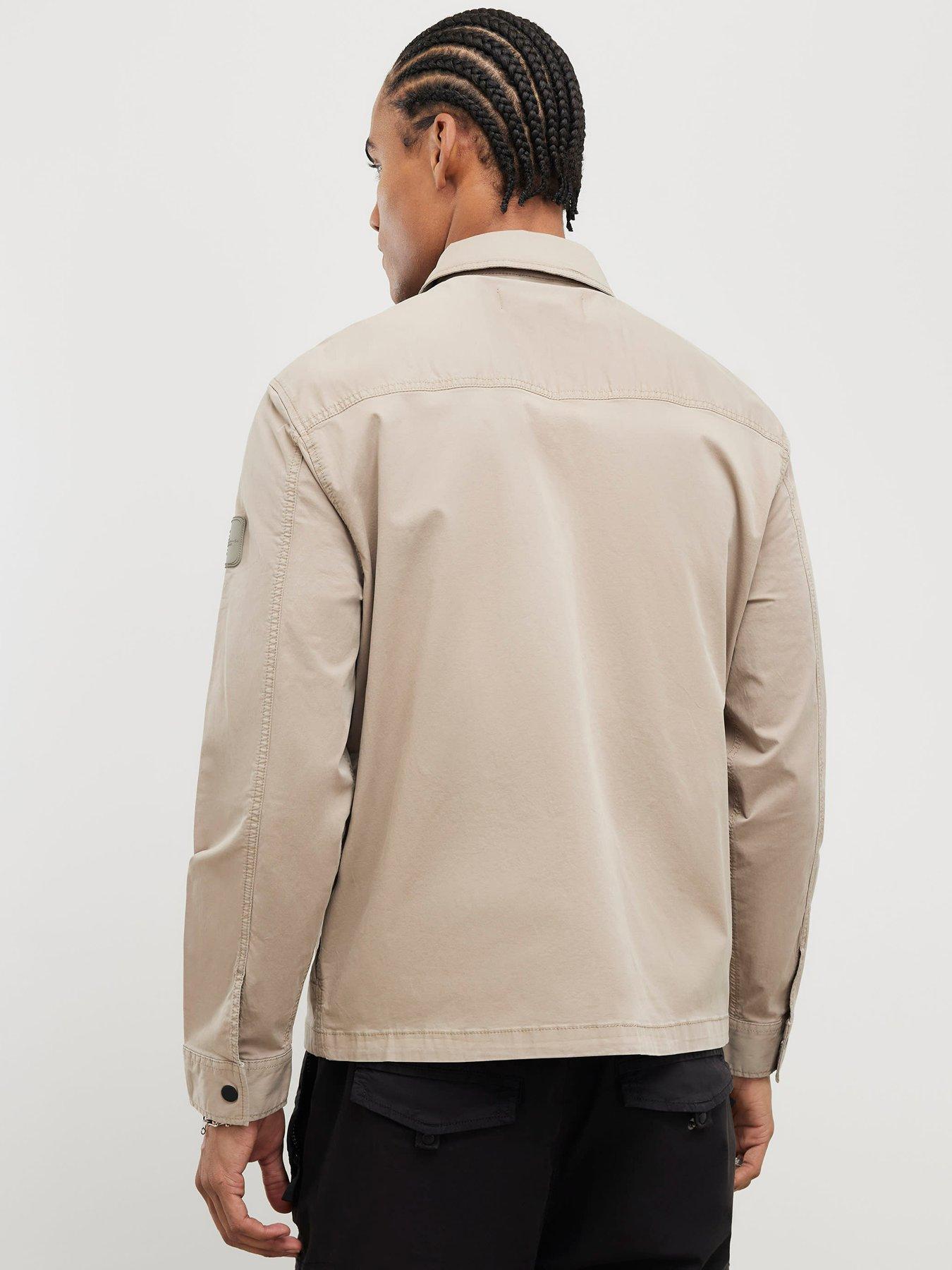 Image 2 of 4 of River Island Beige Regular Fit Zipped Overshirt