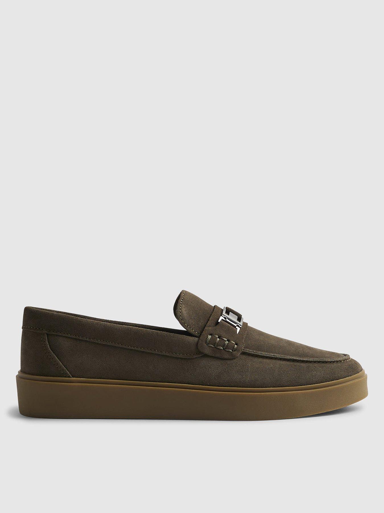 Image 1 of 4 of River Island Suede Buckle Loafers