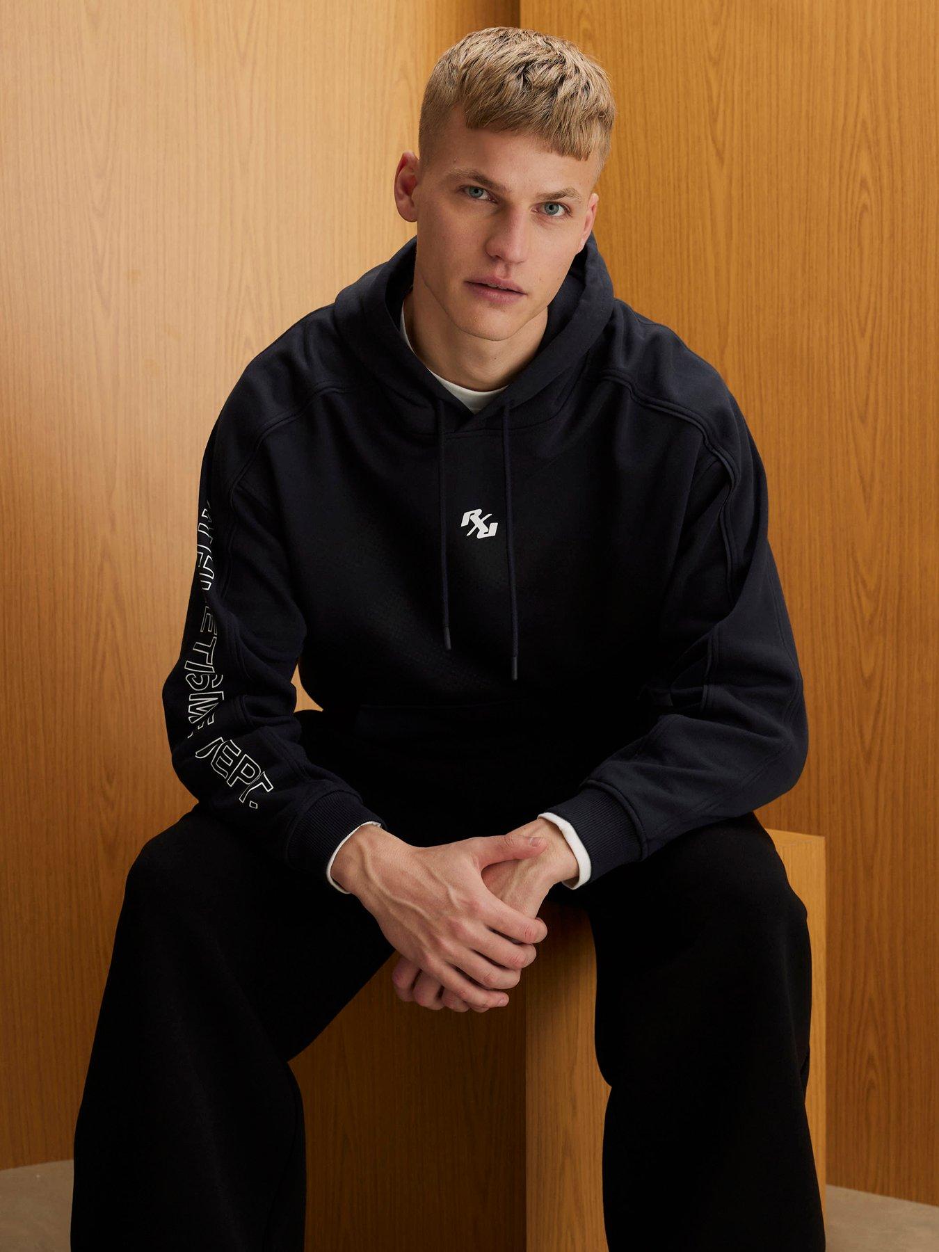 River Island Oversized Fit Rxr Dept Hoodie