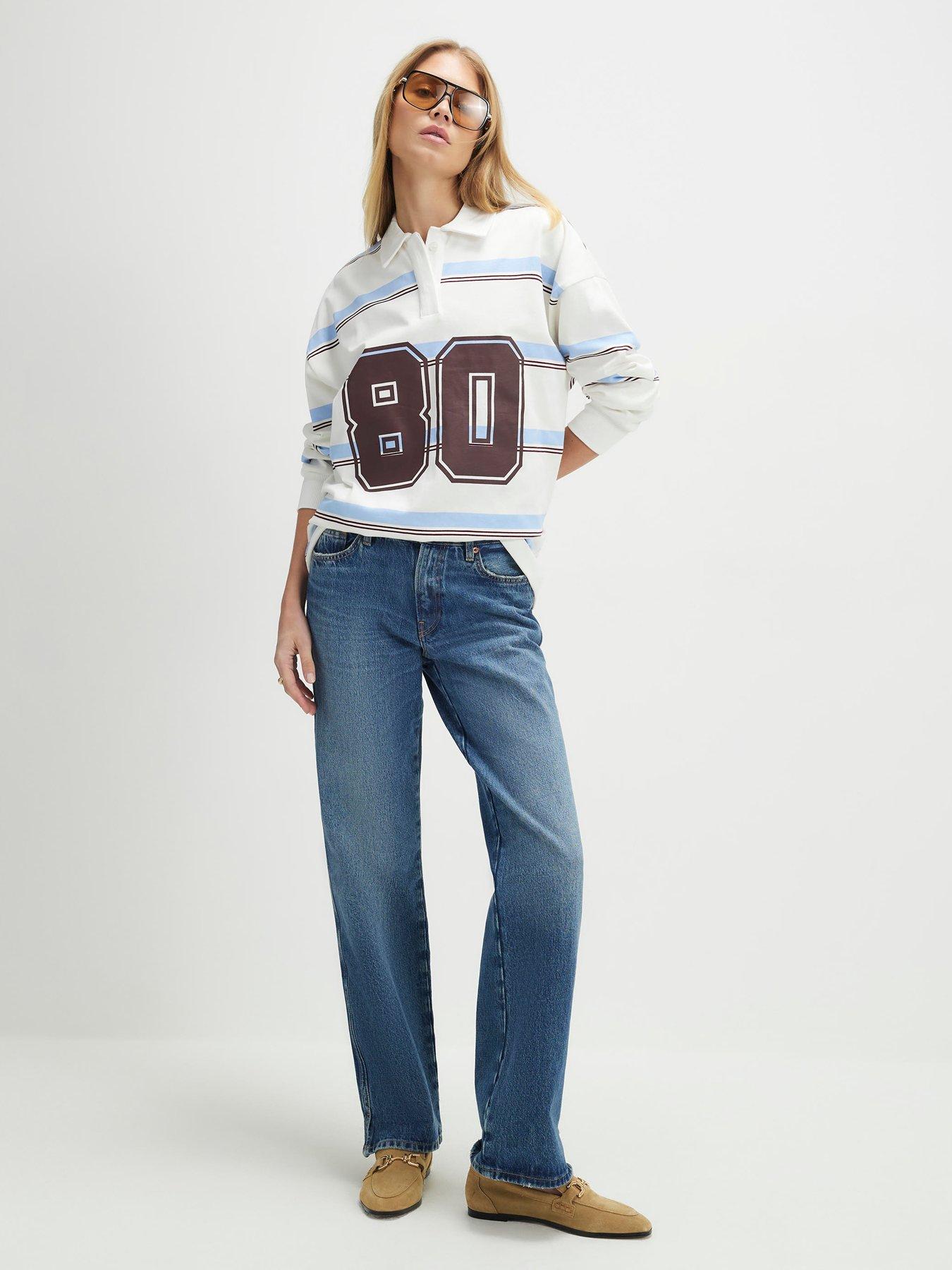 Image 3 of 4 of River Island Long Sleeve Stripe Number Sweatshirt