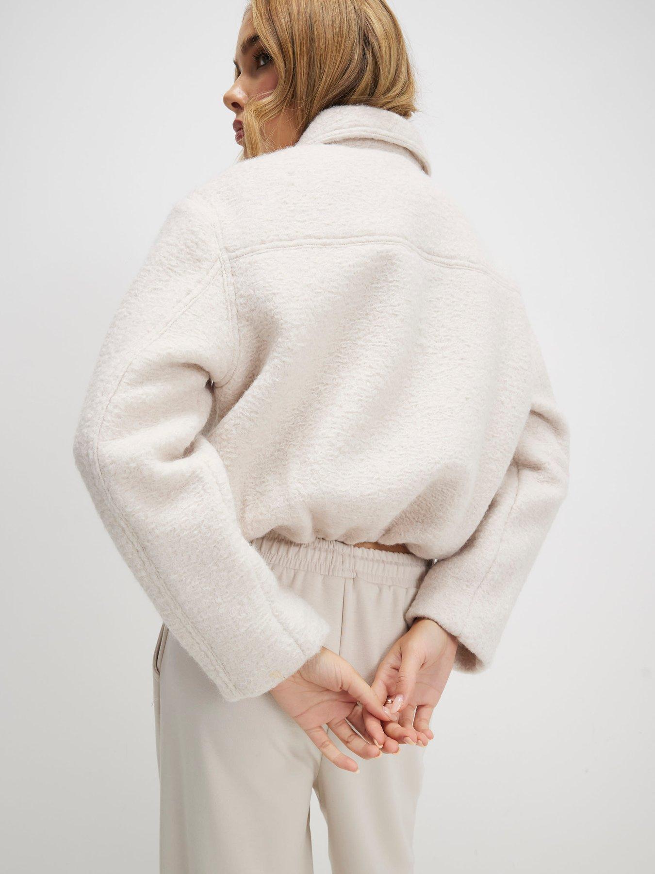 Image 2 of 4 of River Island Boiled Wool Harrington Zip Jacket