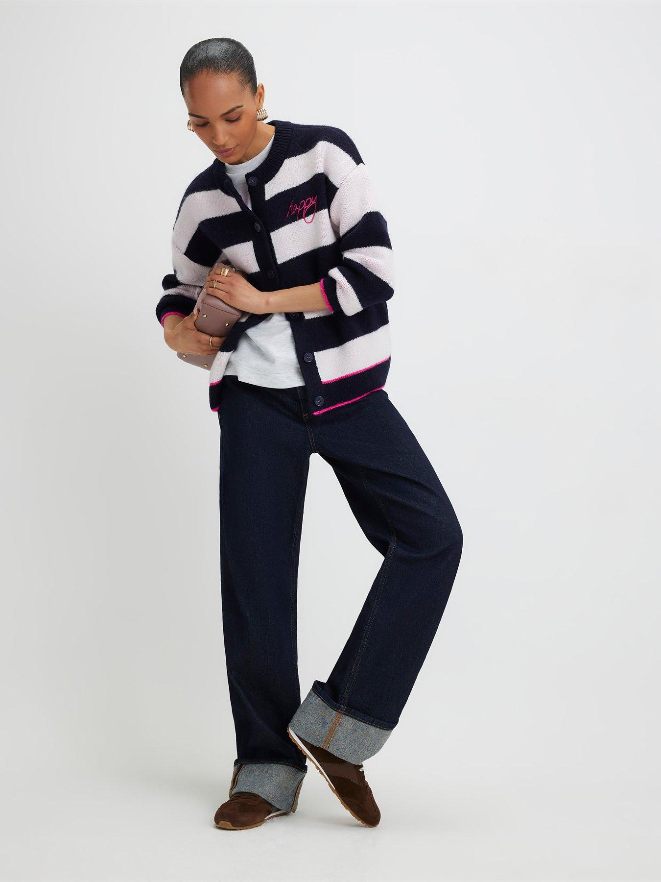 Image 3 of 4 of River Island Knitted Striped Happy Cardigan