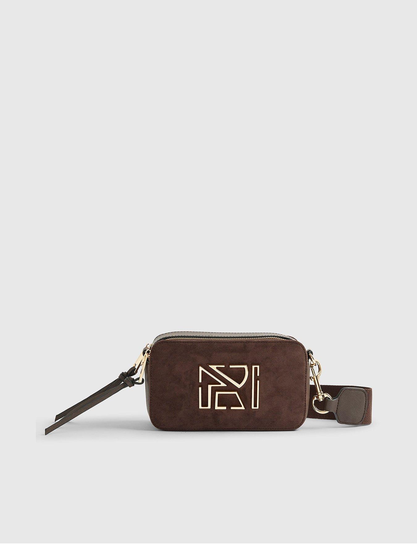 River Island Faux Suede Branded Cross Body Bag