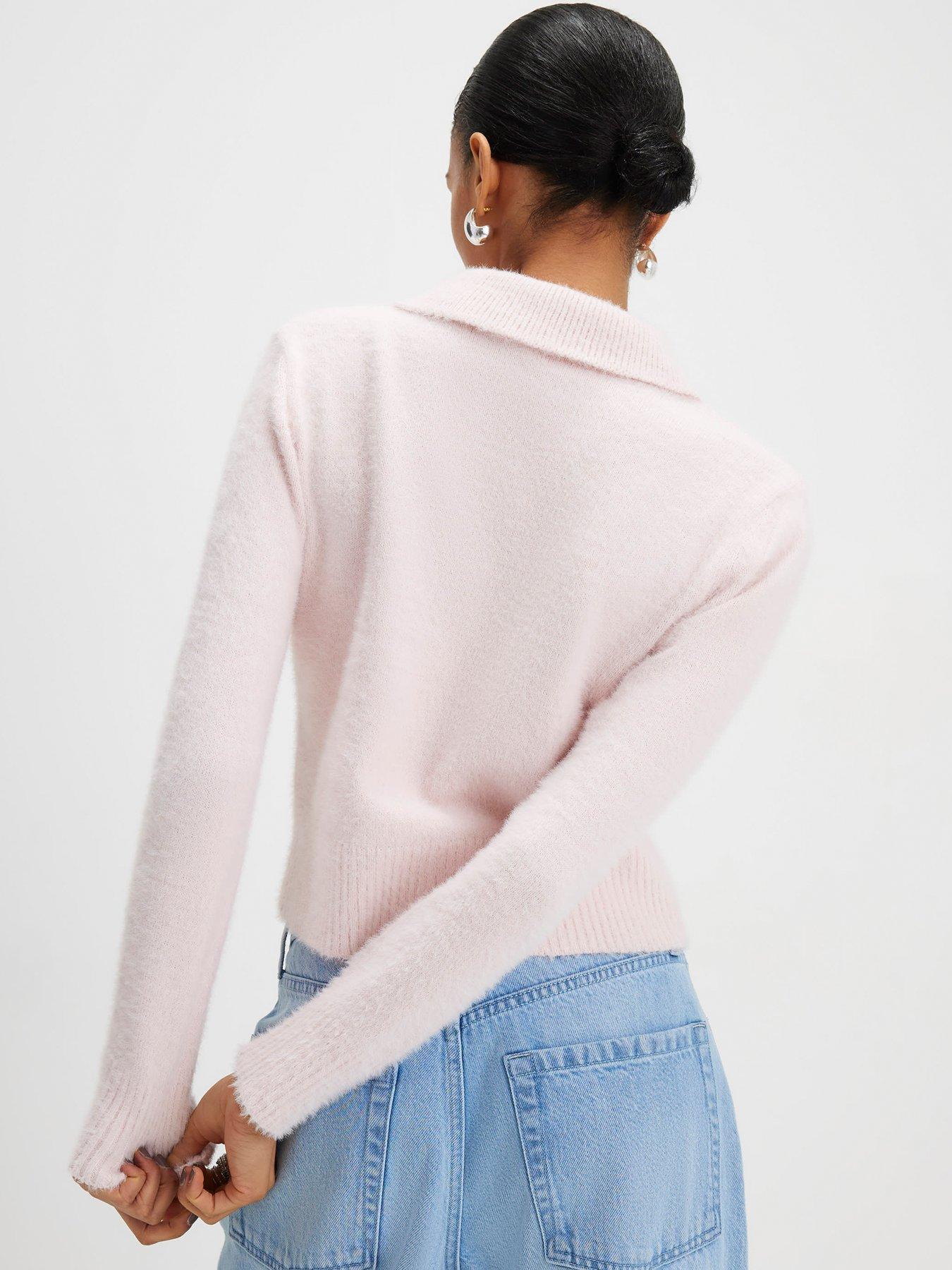 Image 2 of 4 of River Island Long Sleeve Fluffy Polo Top