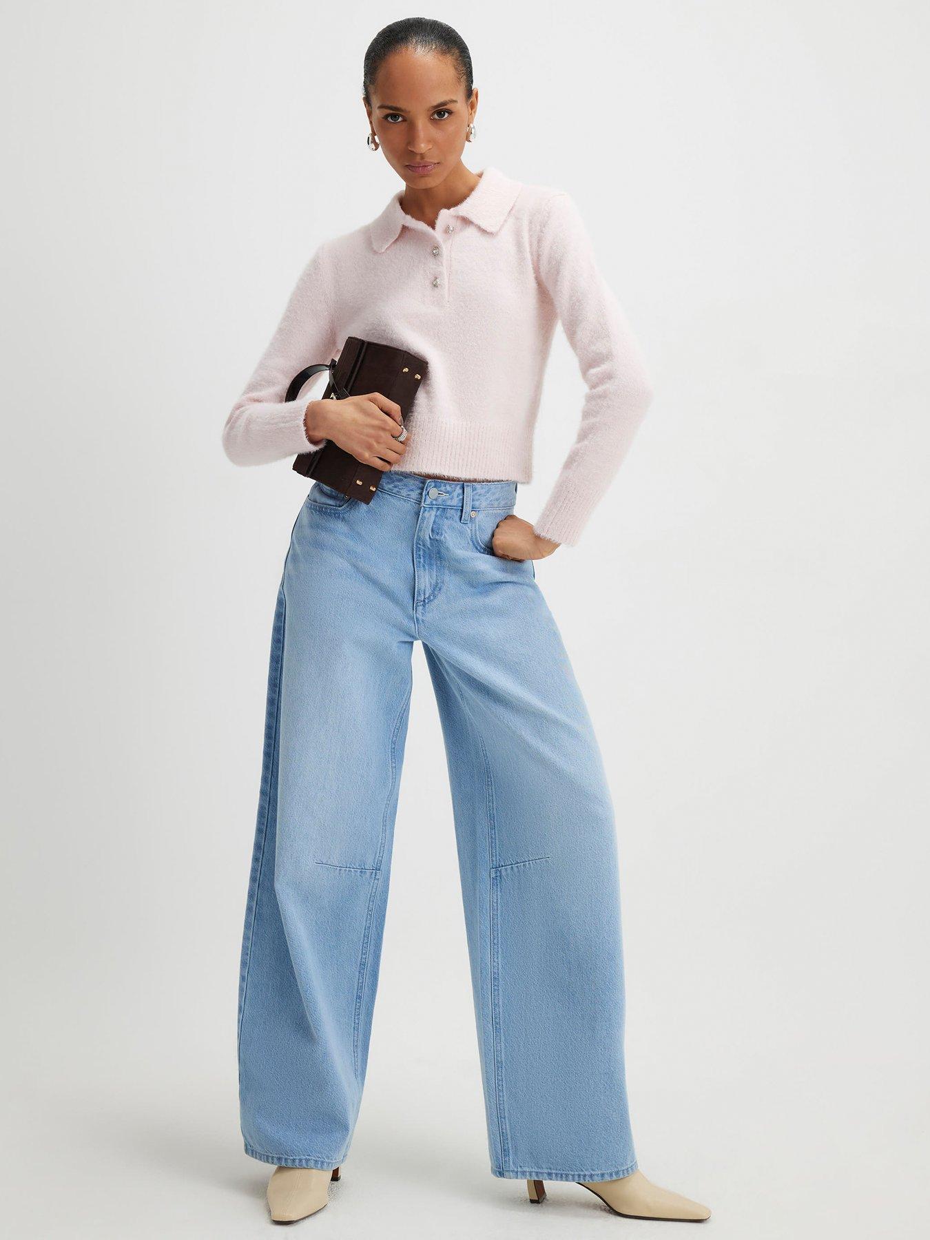 Image 3 of 4 of River Island Long Sleeve Fluffy Polo Top