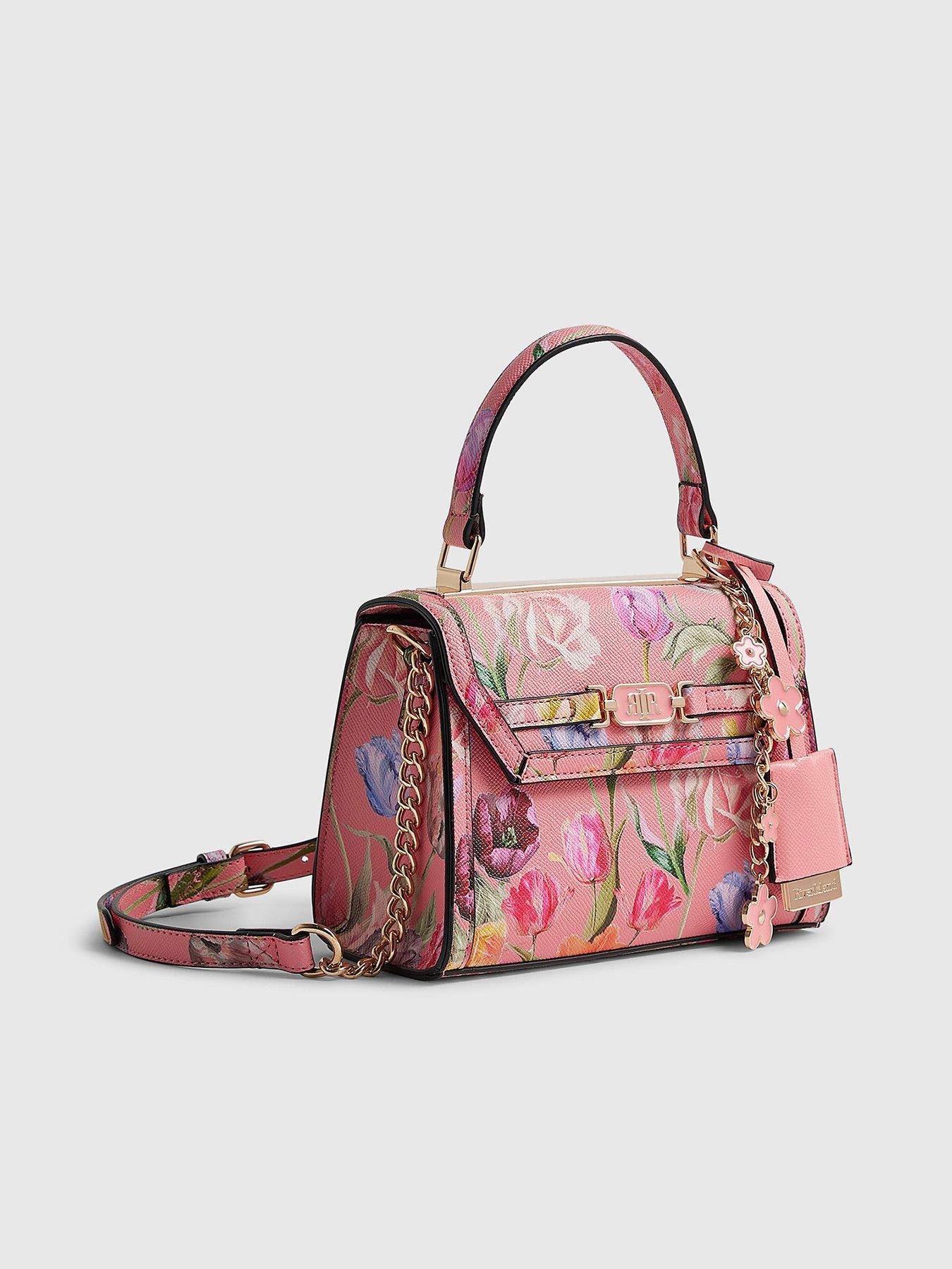 Image 1 of 4 of River Island Floral Mini Charm Tote Bag