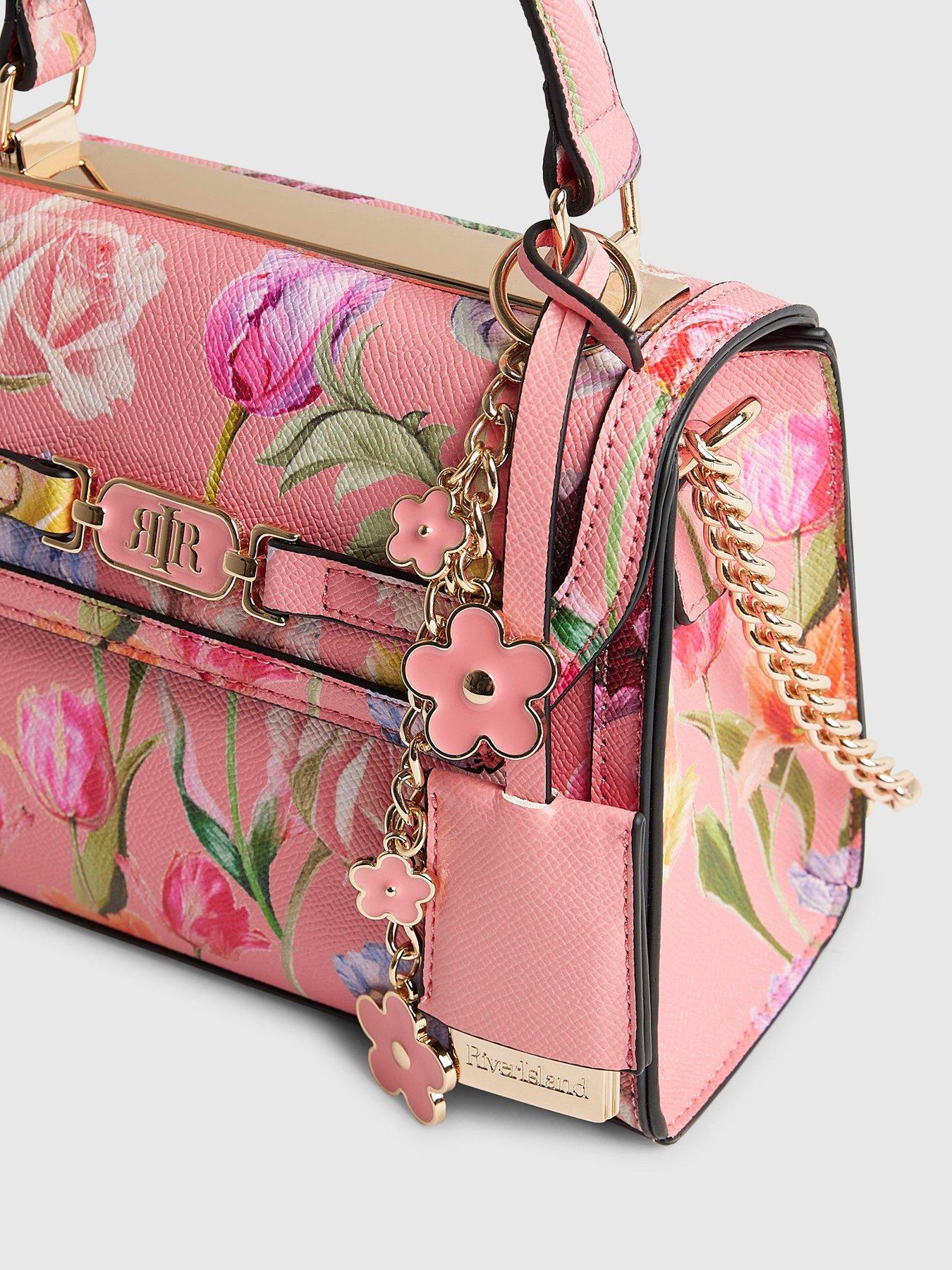 Image 4 of 4 of River Island Floral Mini Charm Tote Bag
