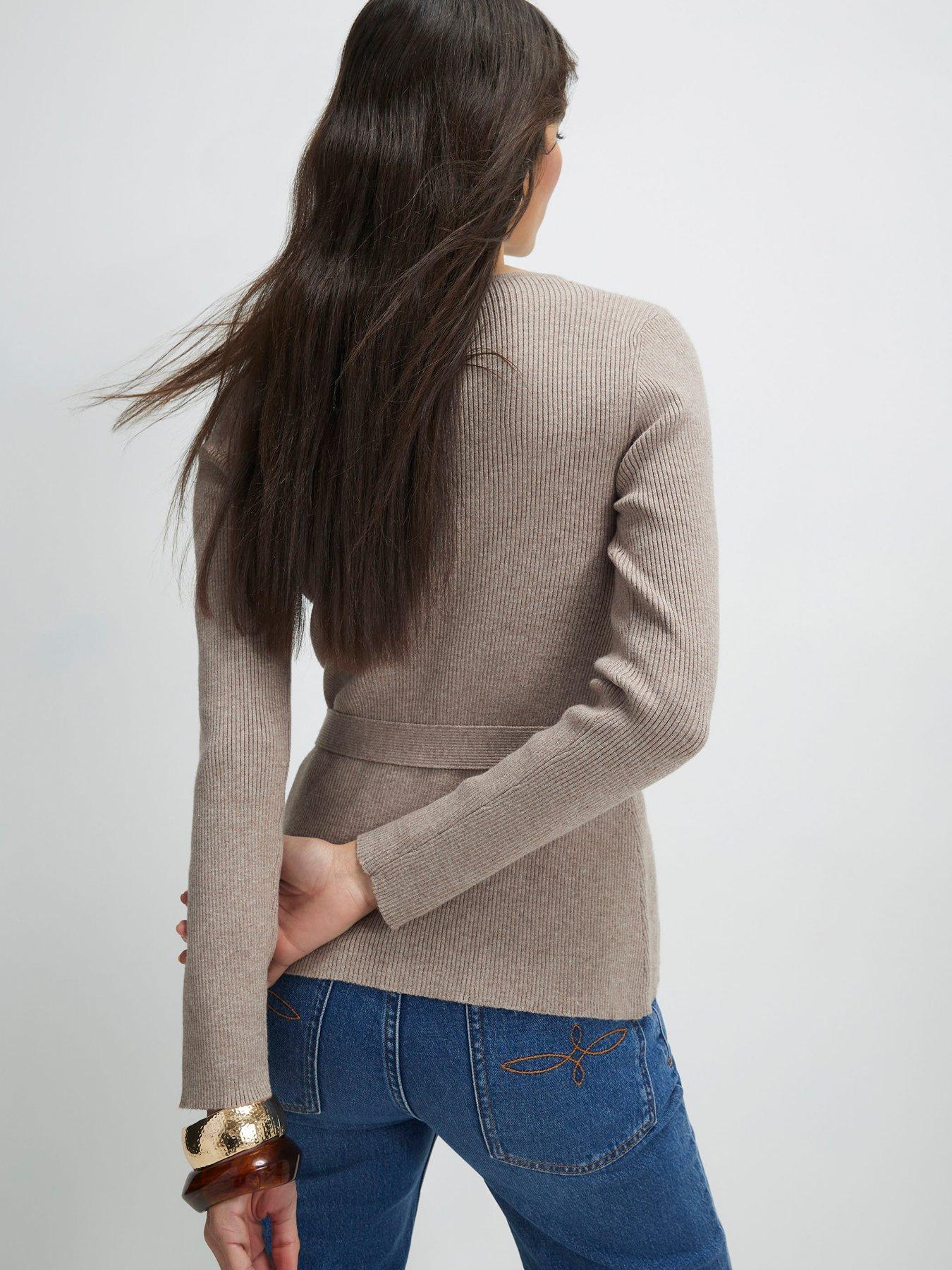 Image 2 of 4 of River Island Knitted Tie Waist Cardigan