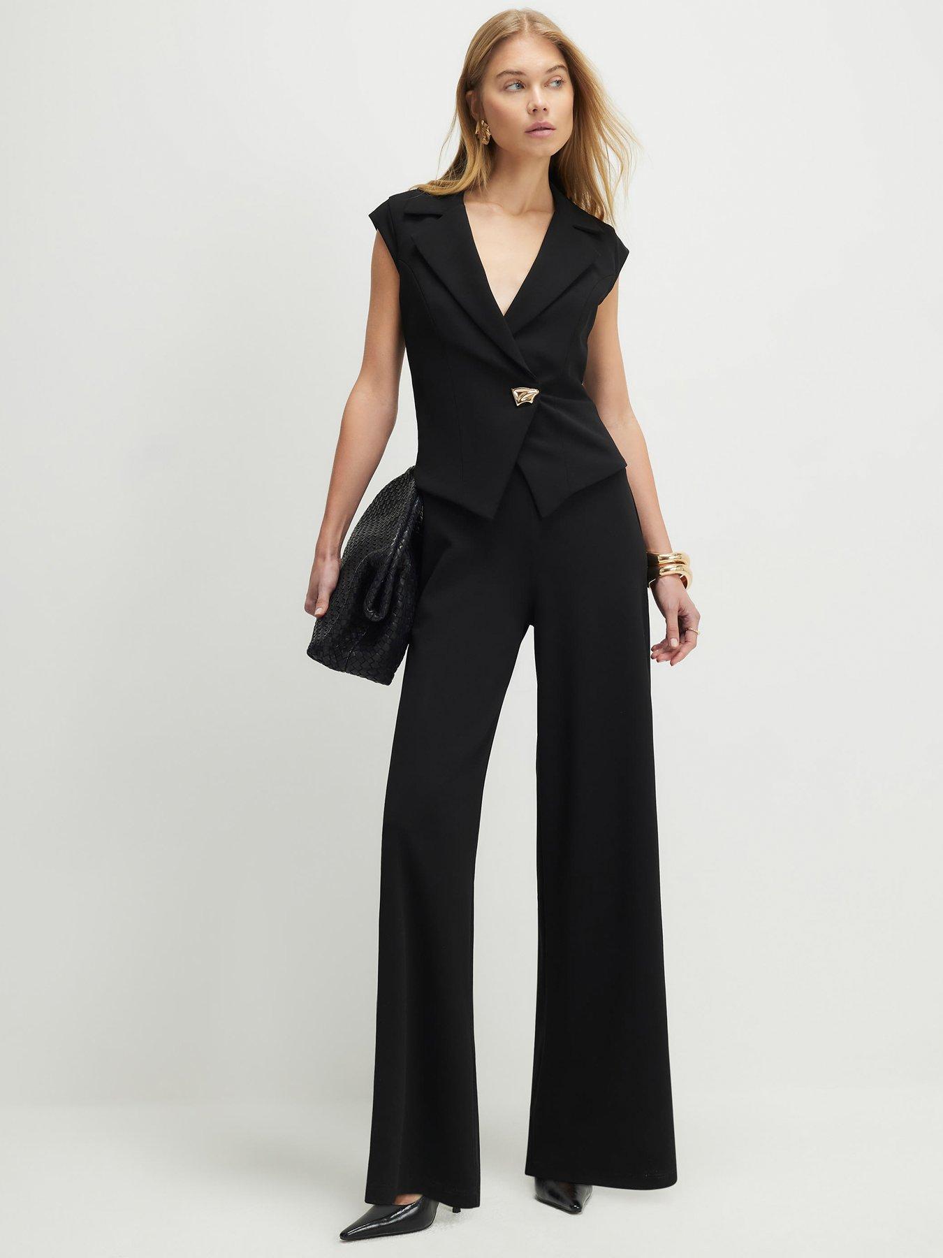River Island Cap Sleeve Wide Leg Jumpsuit