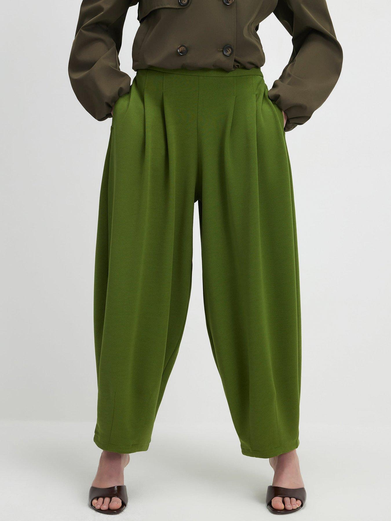 Image 1 of 4 of River Island Balloon Leg Pleated Trousers