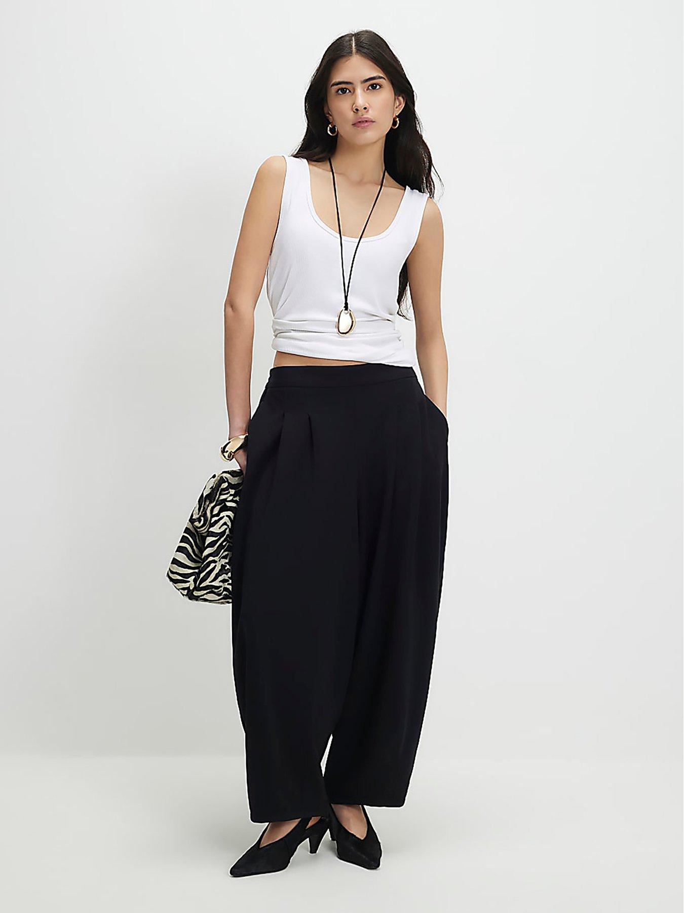 River Island Petite Pleated Balloon Leg Trousers