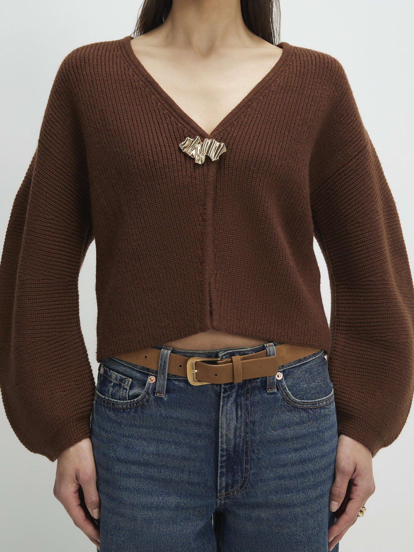 River Island Knitted Gold Detail Cardigan