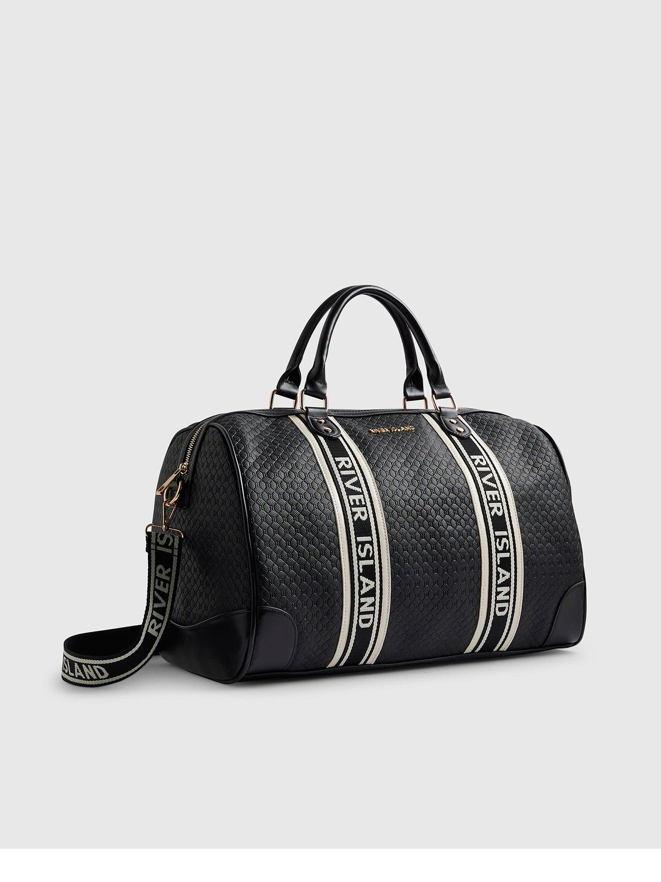 River Island Webbing Front Monogram Barrell Bag