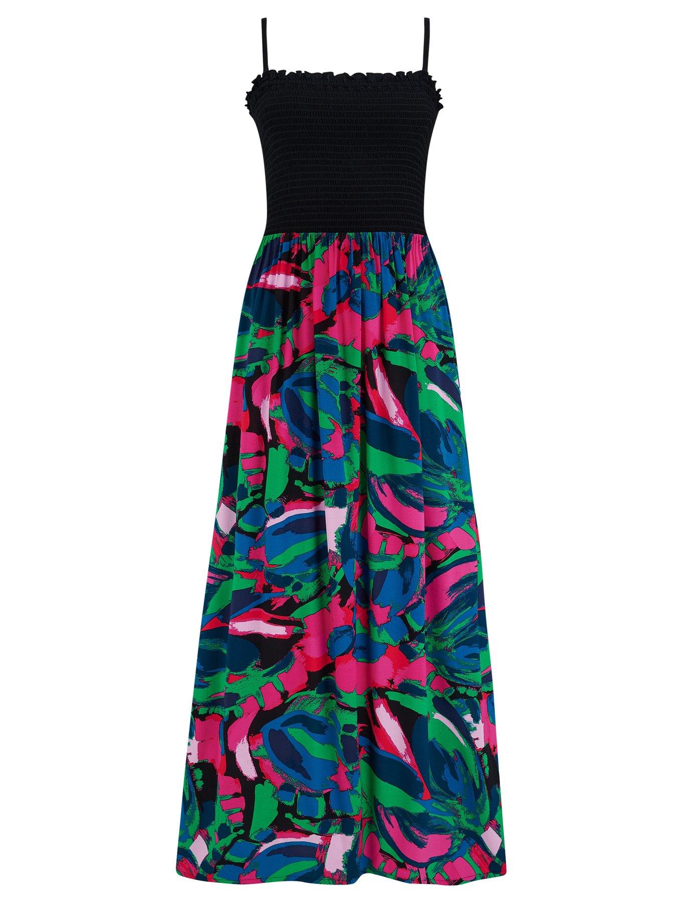 Image 3 of 4 of Pour Moi Emma Strapless Shirred Bodice Maxi Beach Dress