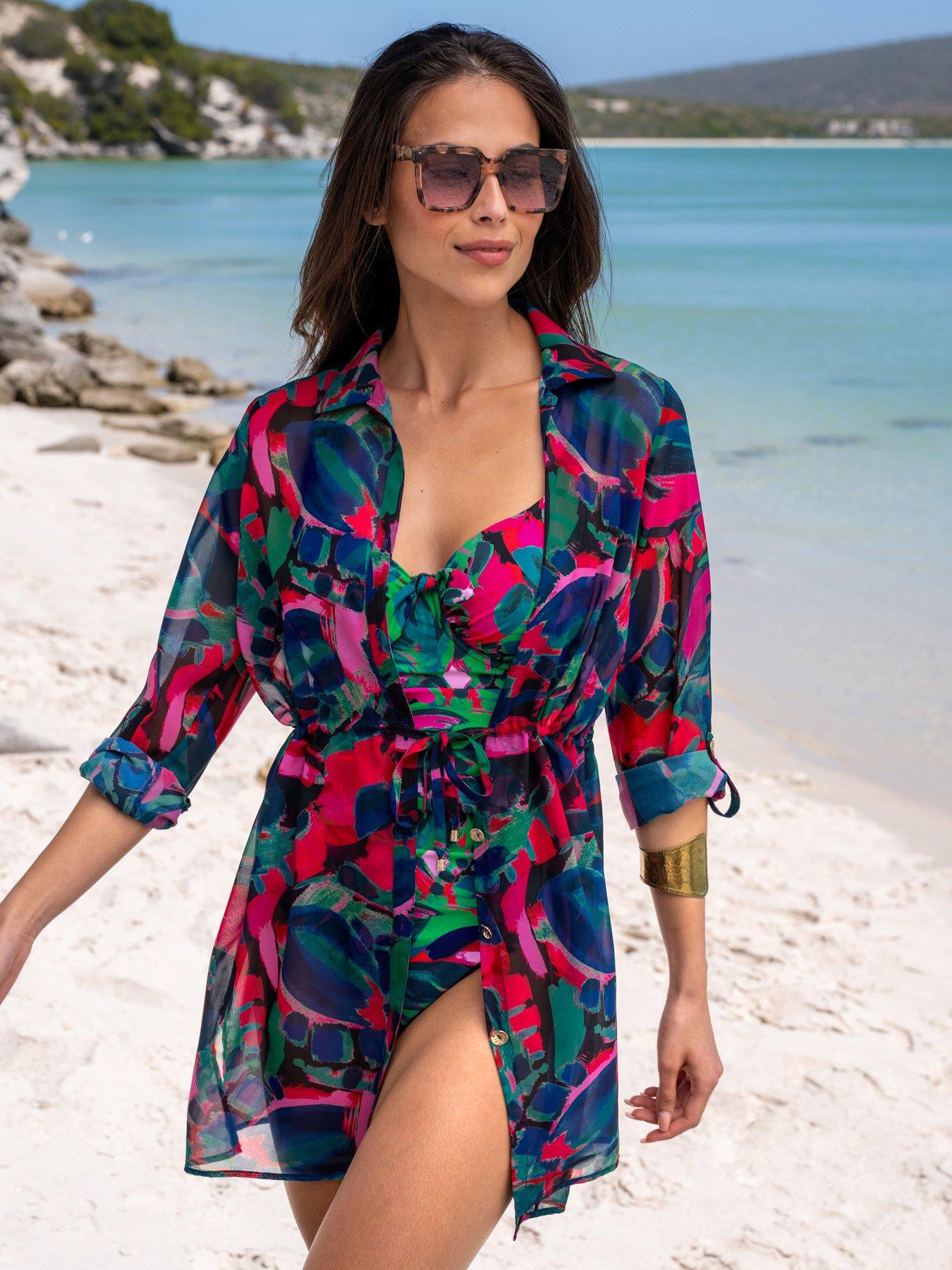 Pour Moi Chiffon Button Through Beach Shirt